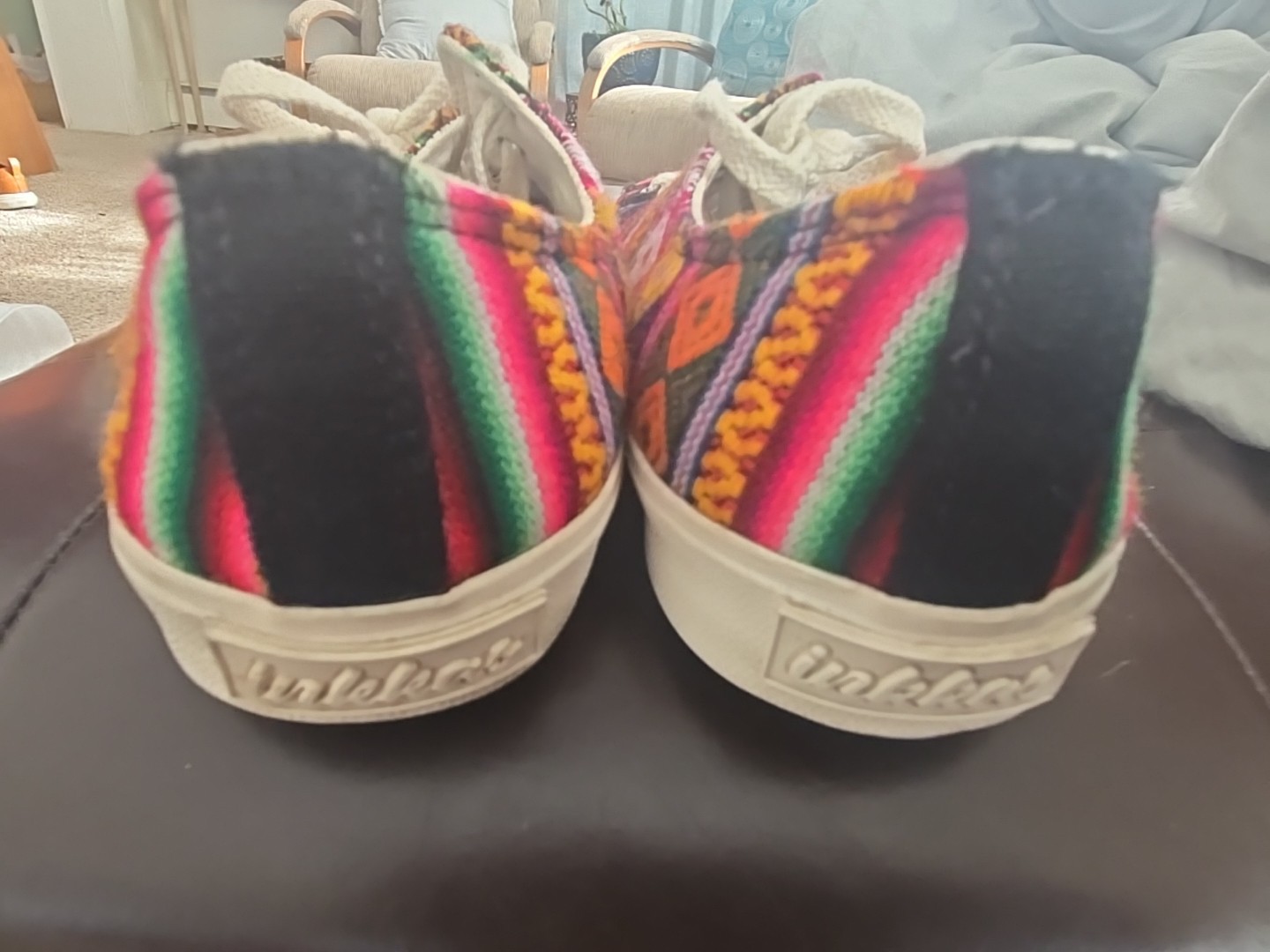Inkkas low-top canvas sneakers colorful, woven pattern Women’s Size 10