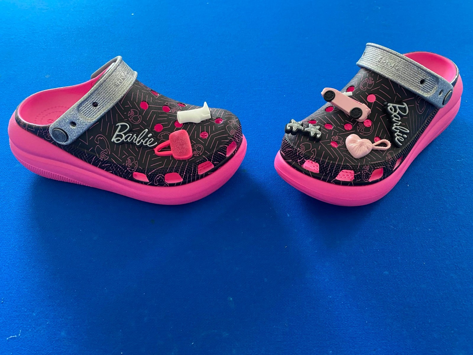Crocs x Barbie Crush Clogs Black with Pink Women Size 8 New