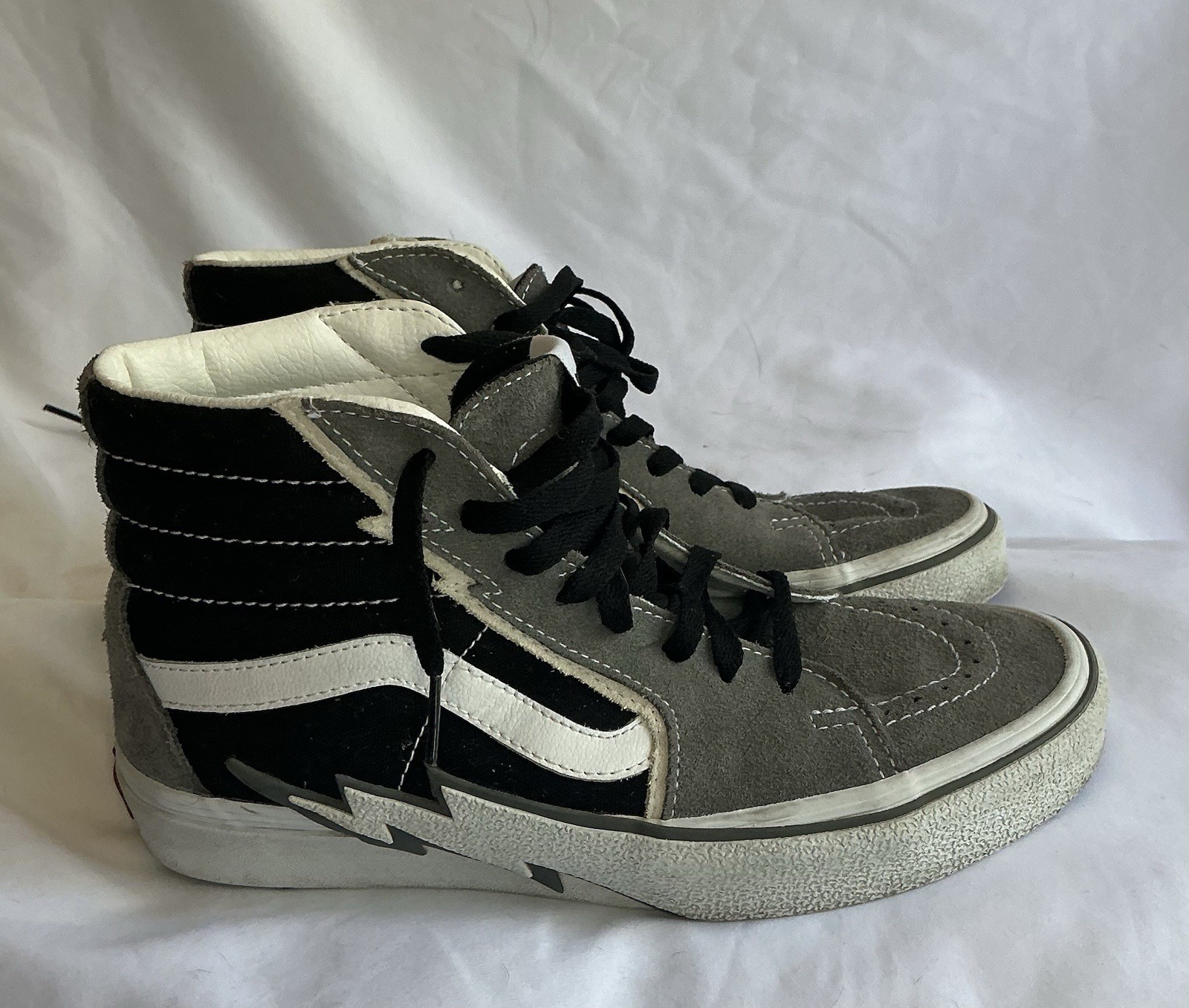 Vans Sk8-Hi Men’s High Top Suede Lace-Up Colorblock Sneakers Gray/Black/White