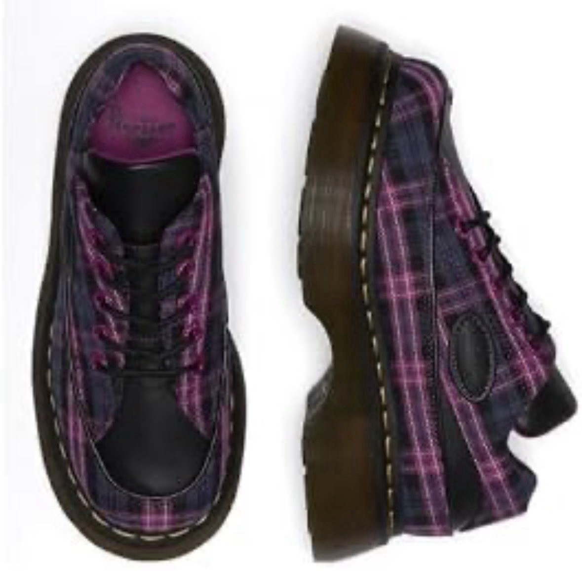 New Dr. Marten Pink tartan Plaid Buzz 5I Size UK 8 Punk Grunge Sold Out 5 Eye