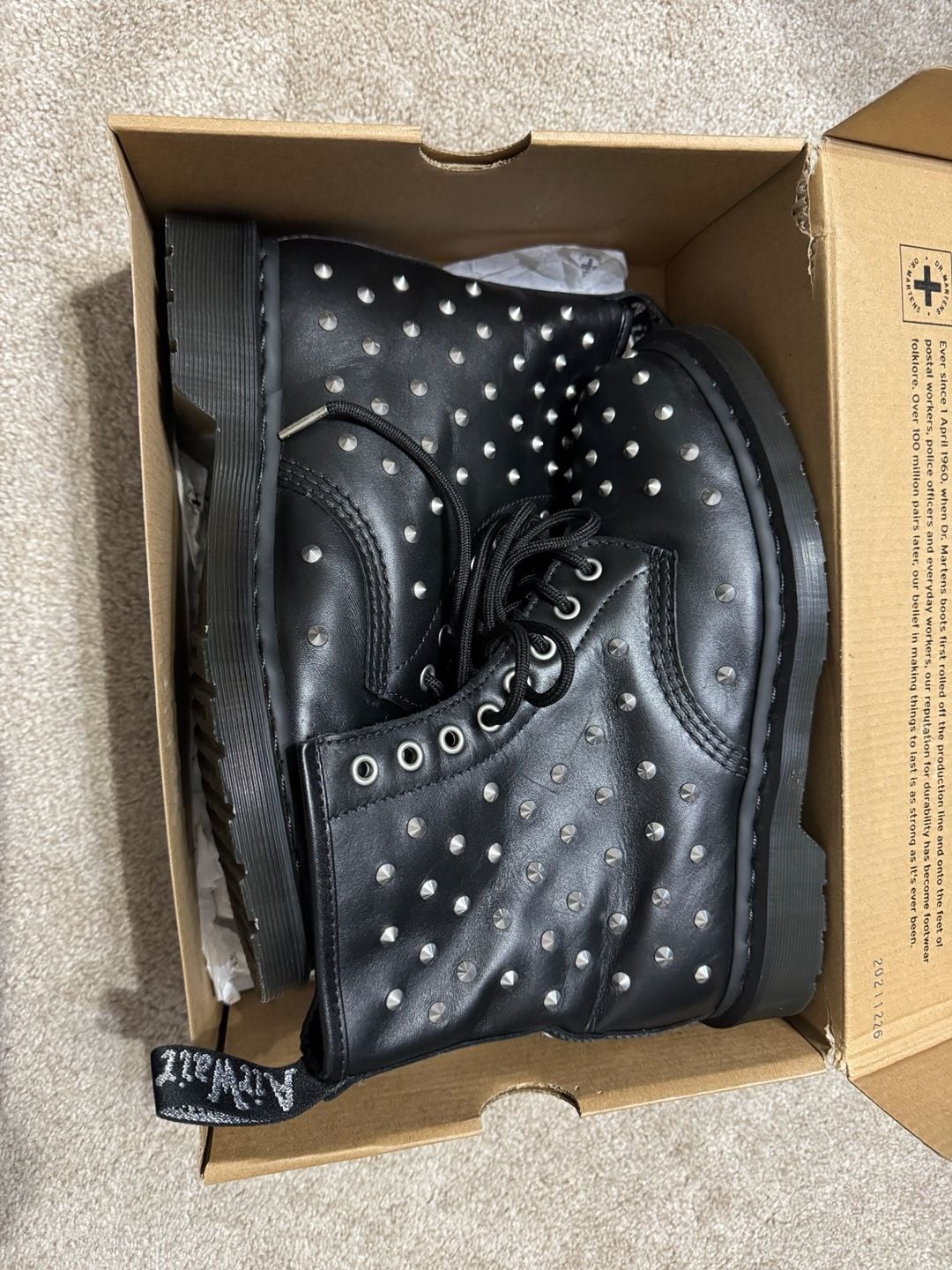 Dr. Martens 1460 Stud Wanama Leather Lace Up Boots