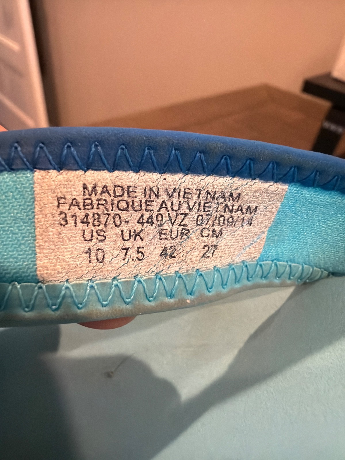 NIKE Celso South Beach Blue Flip Flop Thong Sandal Slip-On Slide 2014 Women’s 10