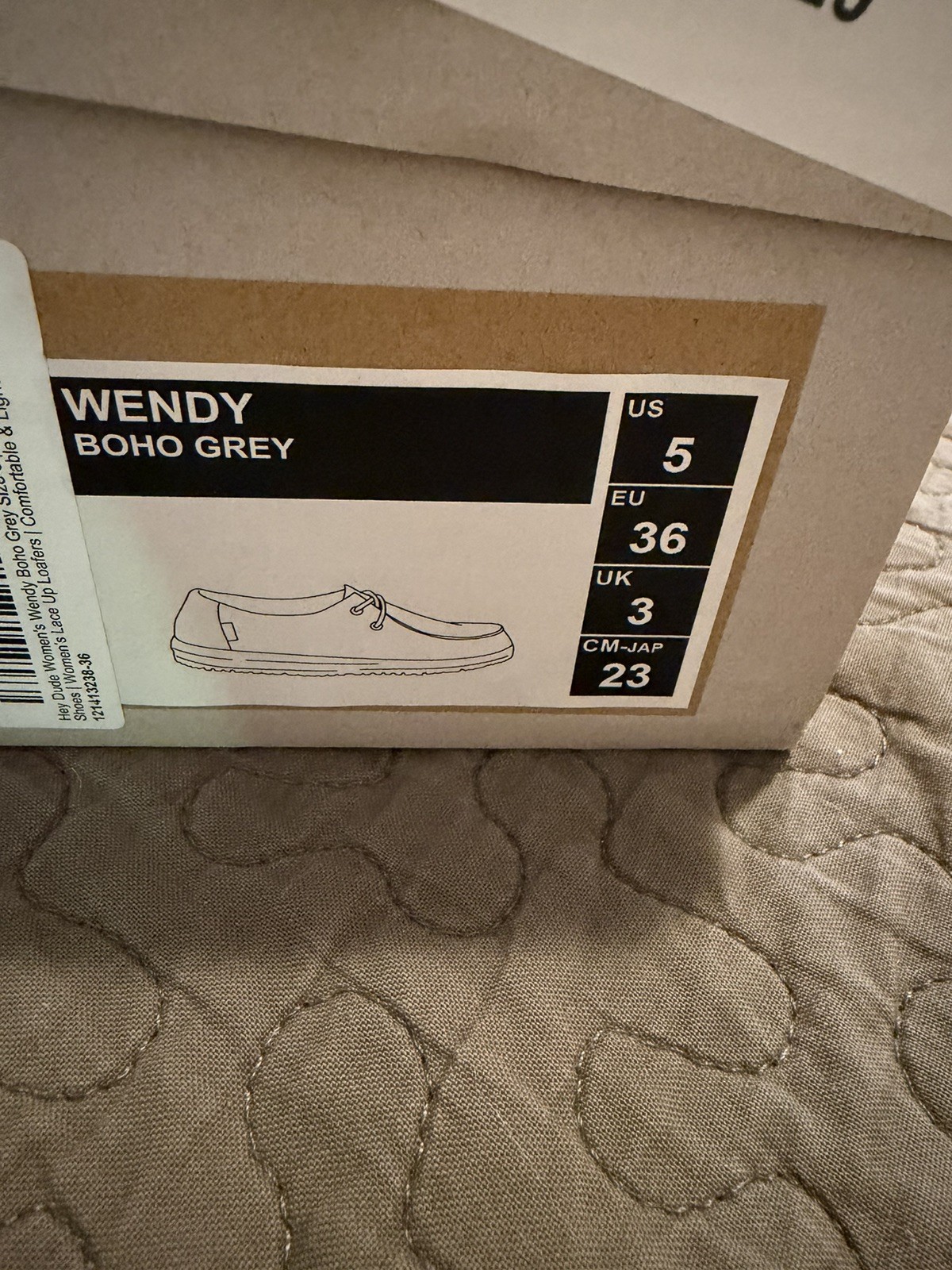 Hey Dude Women’s Wendy Shoes Boho Grey – US Women’s 5- 1214132238