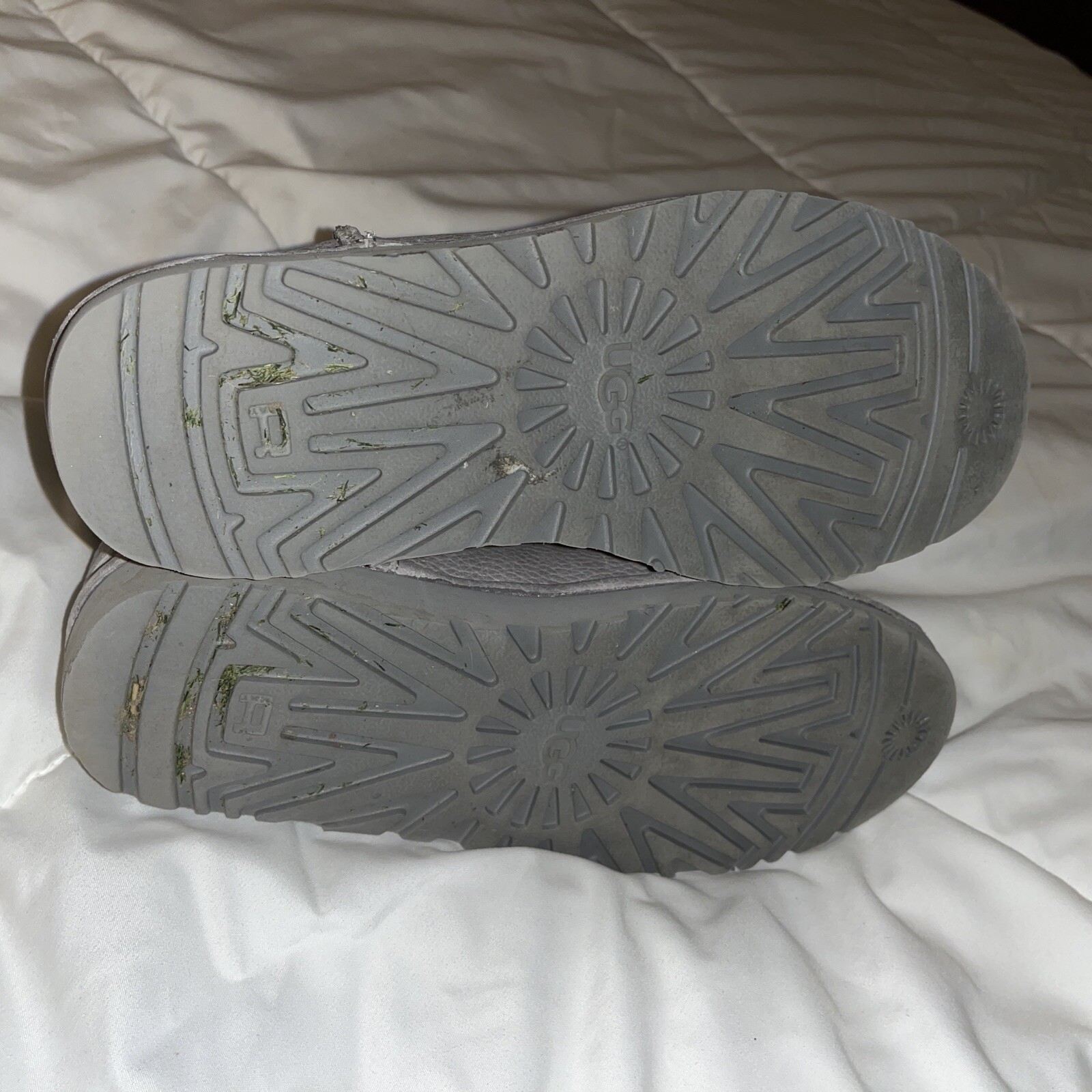 UGG CLASSIC UNLINED GRAY TAUPE LEATHER BOOTS WOMEN US 6 EUR 37 EUC!