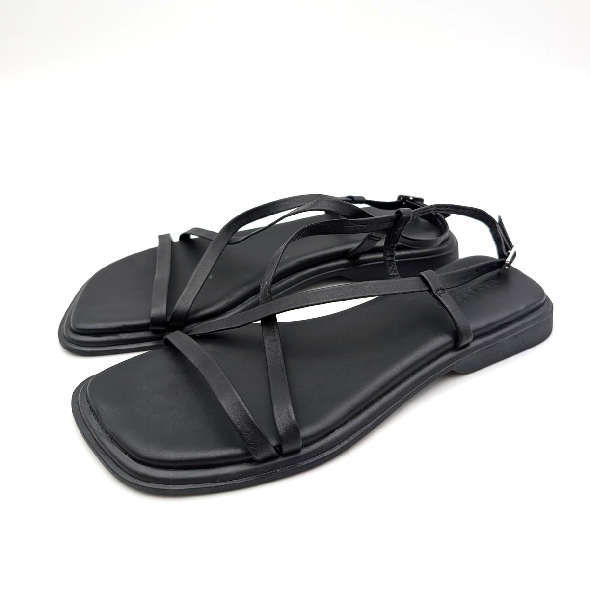 Vagabond Izzy Strappy Sandals Slingback Strap Womens Black Leather Size US7 EU37