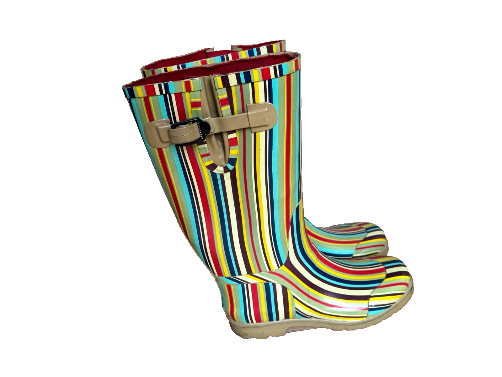 Tamara Henriques wellies multicoloured striped size 39 • rain boots lined
