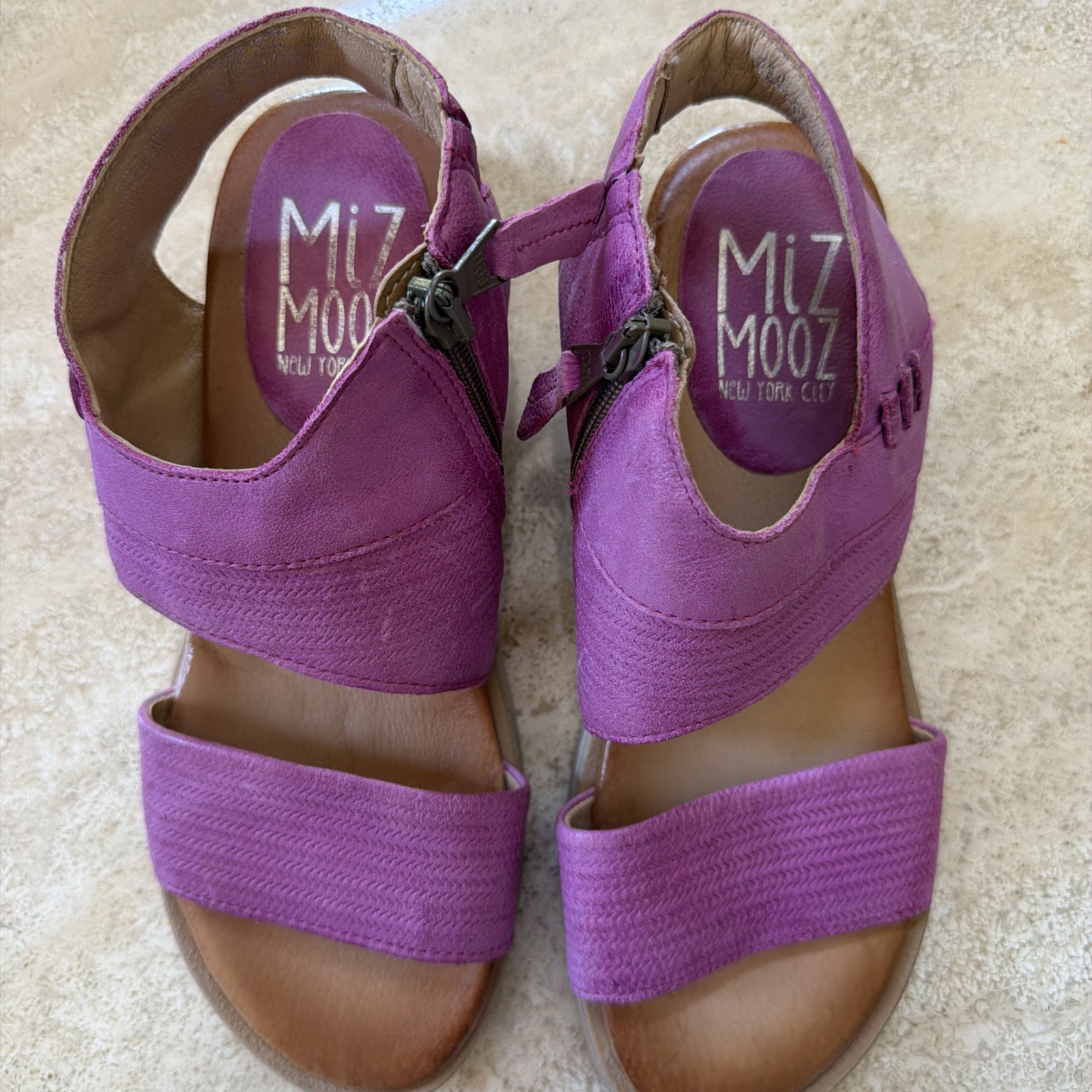 Miz Mooz Leather Sandals Fuchsia Pink size 38