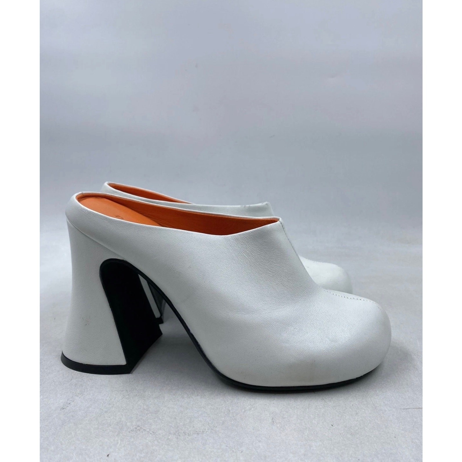 MARNI Sabot White 110mm Leather Mules Sz. 40