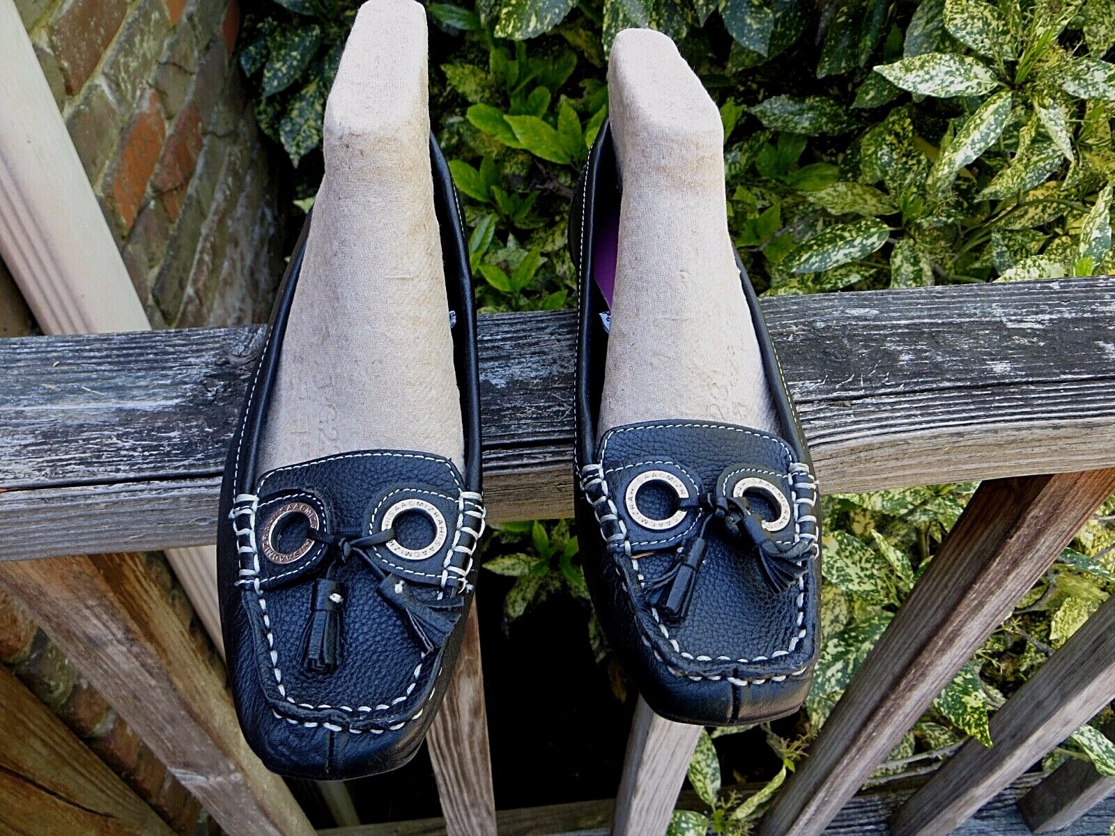 Isaac Mizrahi for Target «Gail» black pebbled leather tassel loafers, 8, EUC!