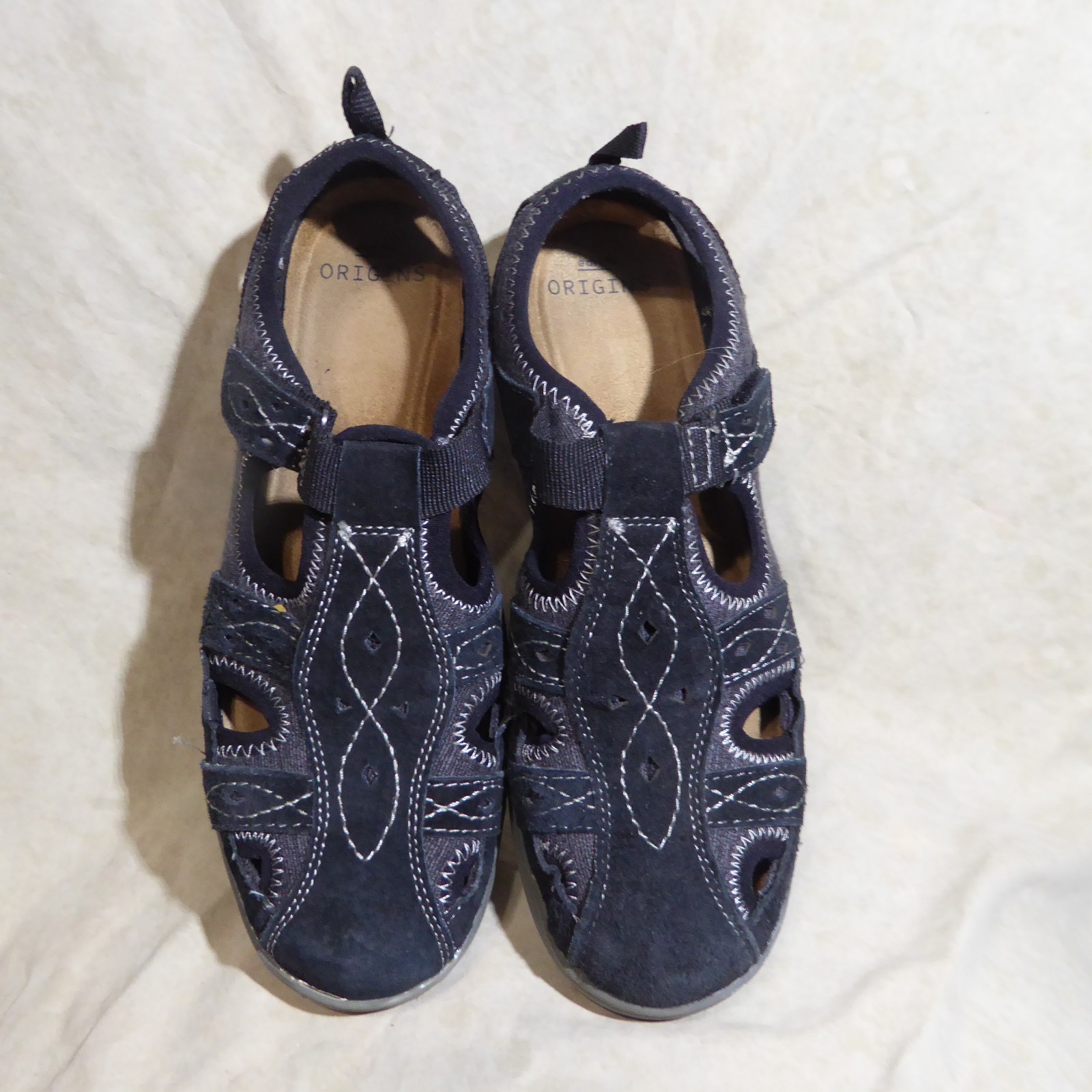 🩰 Earth Origins Strappy Mary Janes 8.5 M Black Leather; Stitched Details