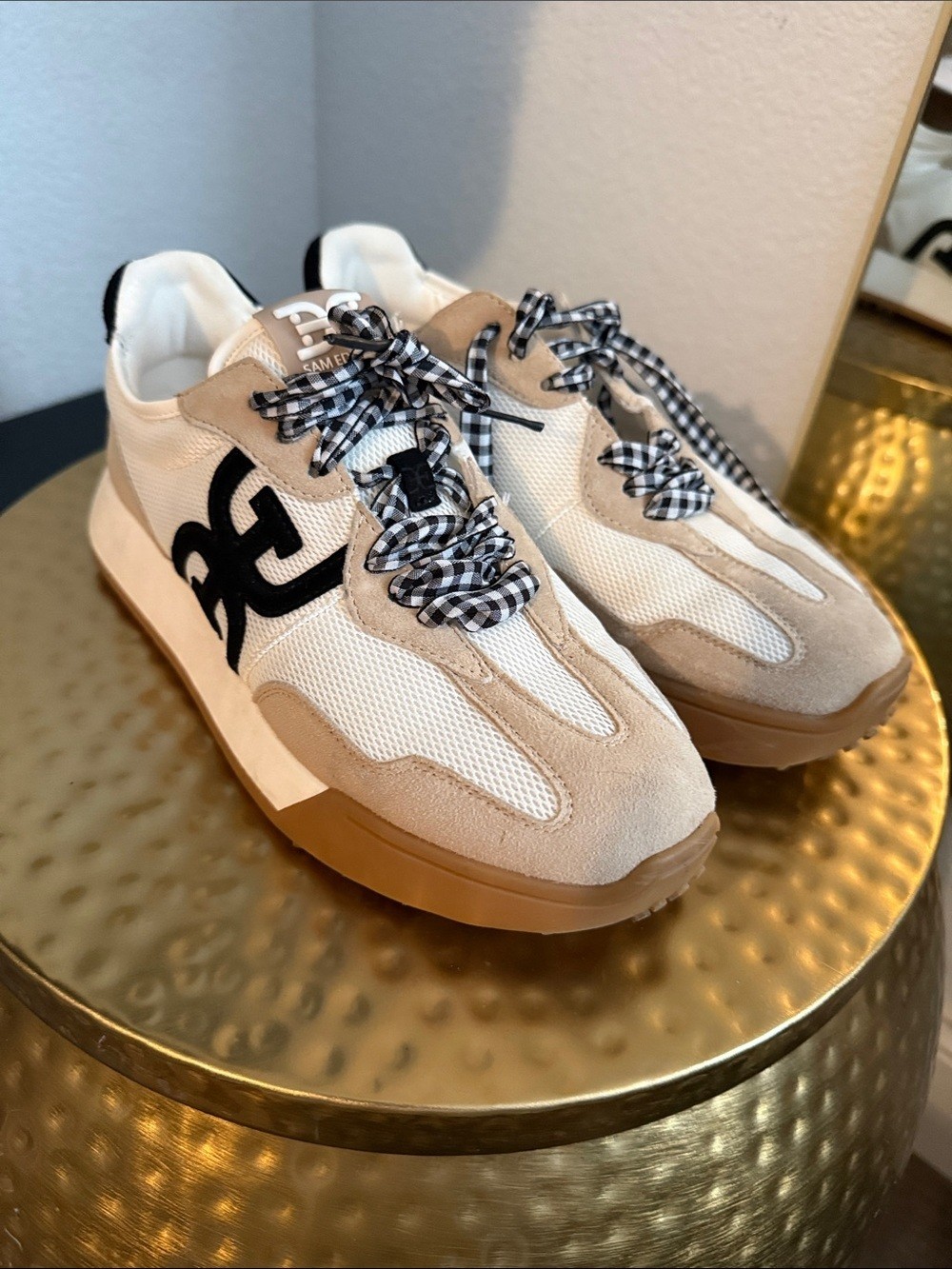 Sam Edelman, beige and cream, gumsole tennis shoe – US 8.5