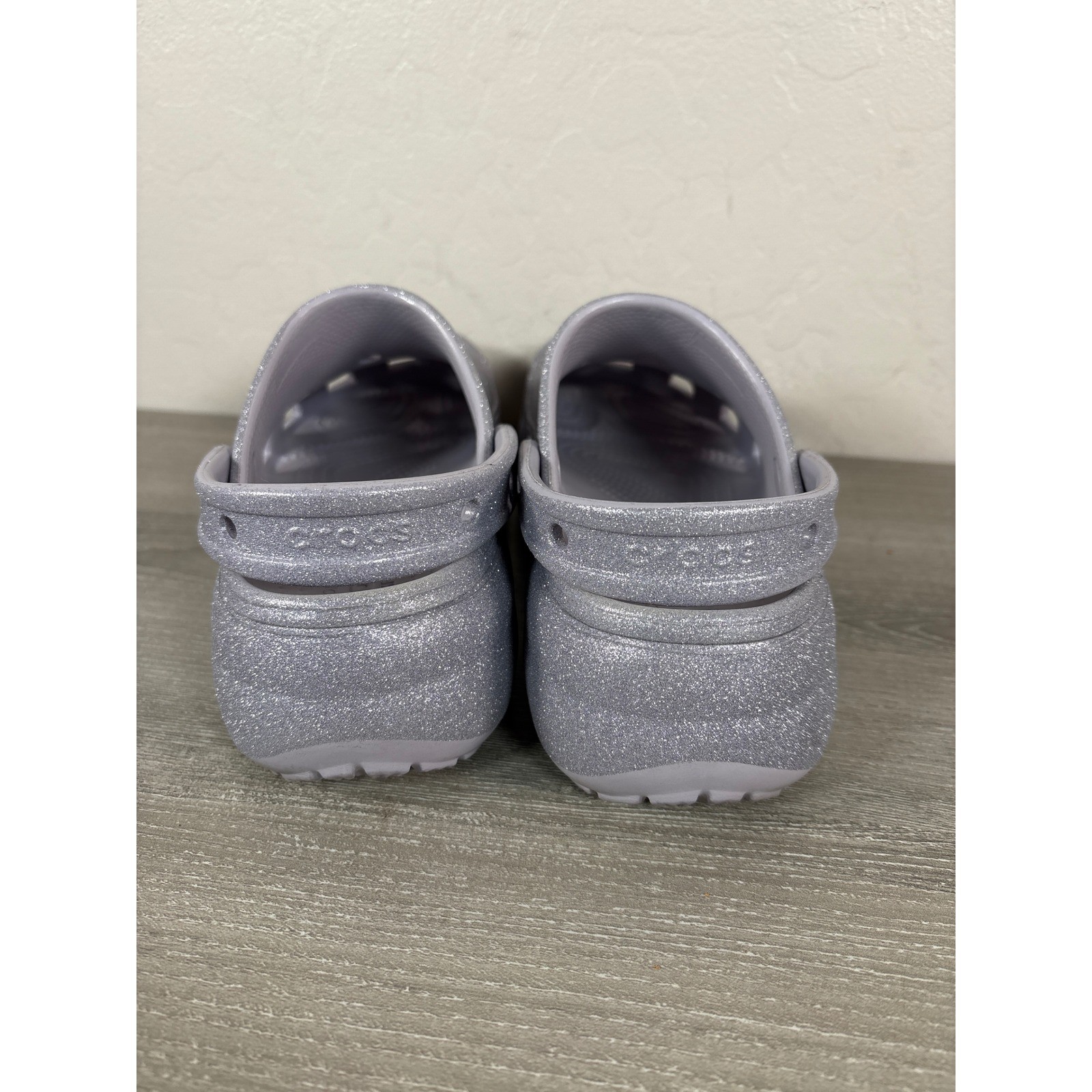 Crocs Classic Platform Glitter Clog Mauve Mist Lavender Purple Sparkle Shoes 6