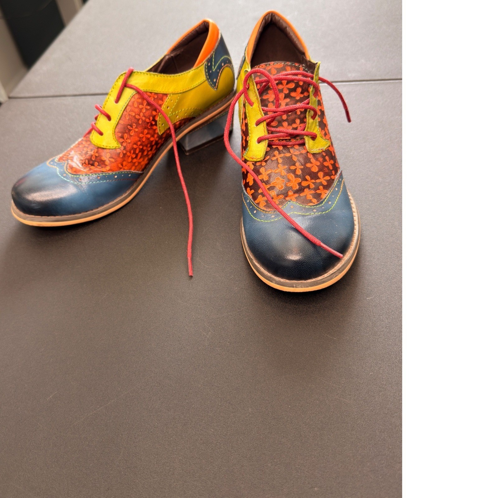 Luckyiu Iliyah Shoes Colorful Oxford Shoes Art to Wear Preppy Academia Floral