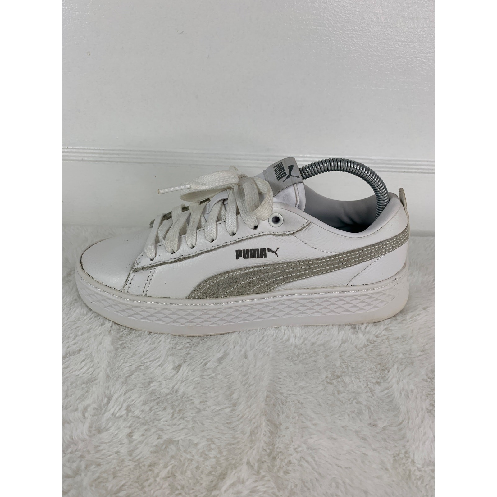 Puma Smash Platform 366487-06 White Women’s Casual Sneakers Size 8
