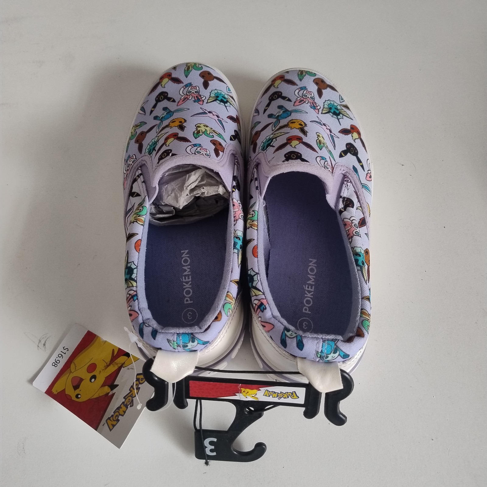 New Pokemon Shoes Women/Girl’s Size 3 SlipOn Eeveevolutions
