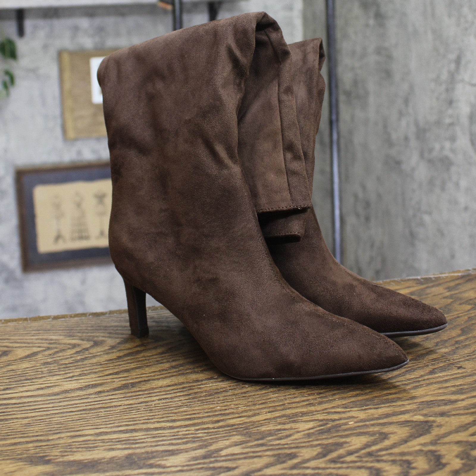 A New Day Justice Mid-Calf Cone Heel Boots with Memory Foam 94568889 Brown 7M