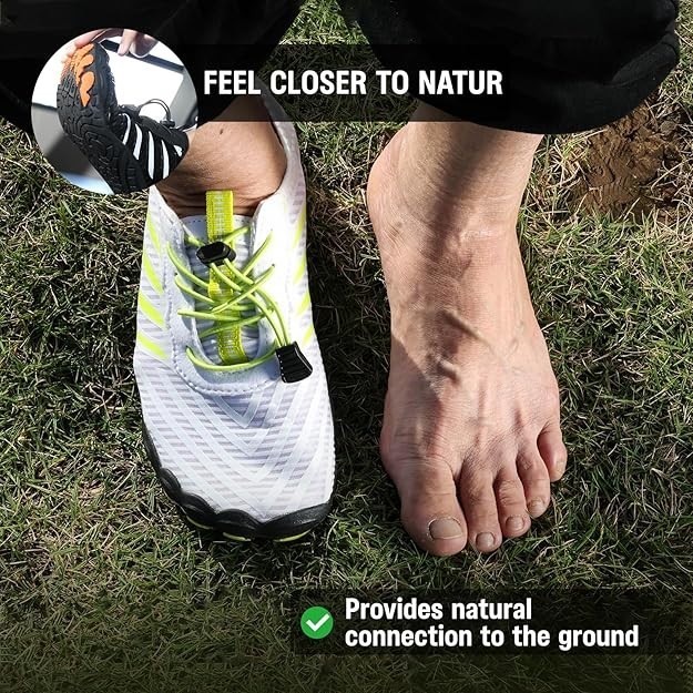 Grounded Footwear for Women Barefoot Shoes,Grounded 10 Women/8 Men White