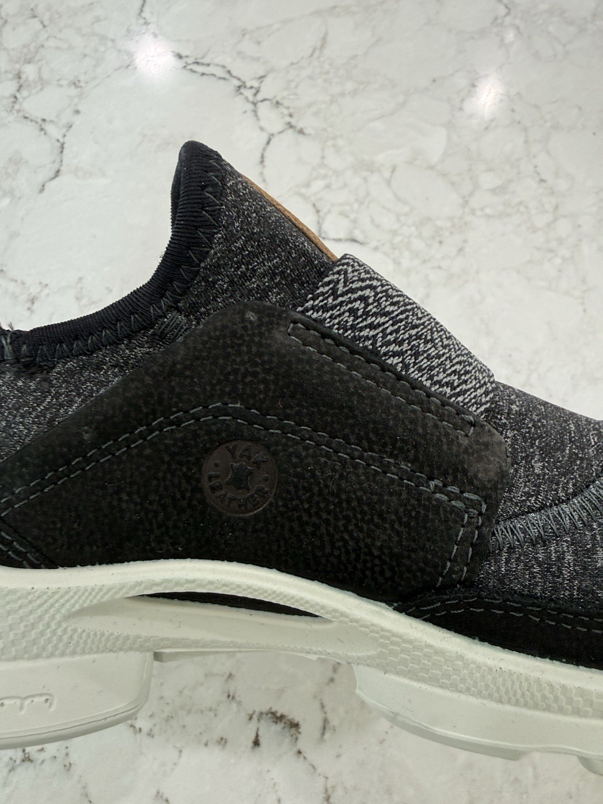 ECCO women’s Slip -On Low Top Athletic Sneaker, Black/Gray/White Rubber Outsole