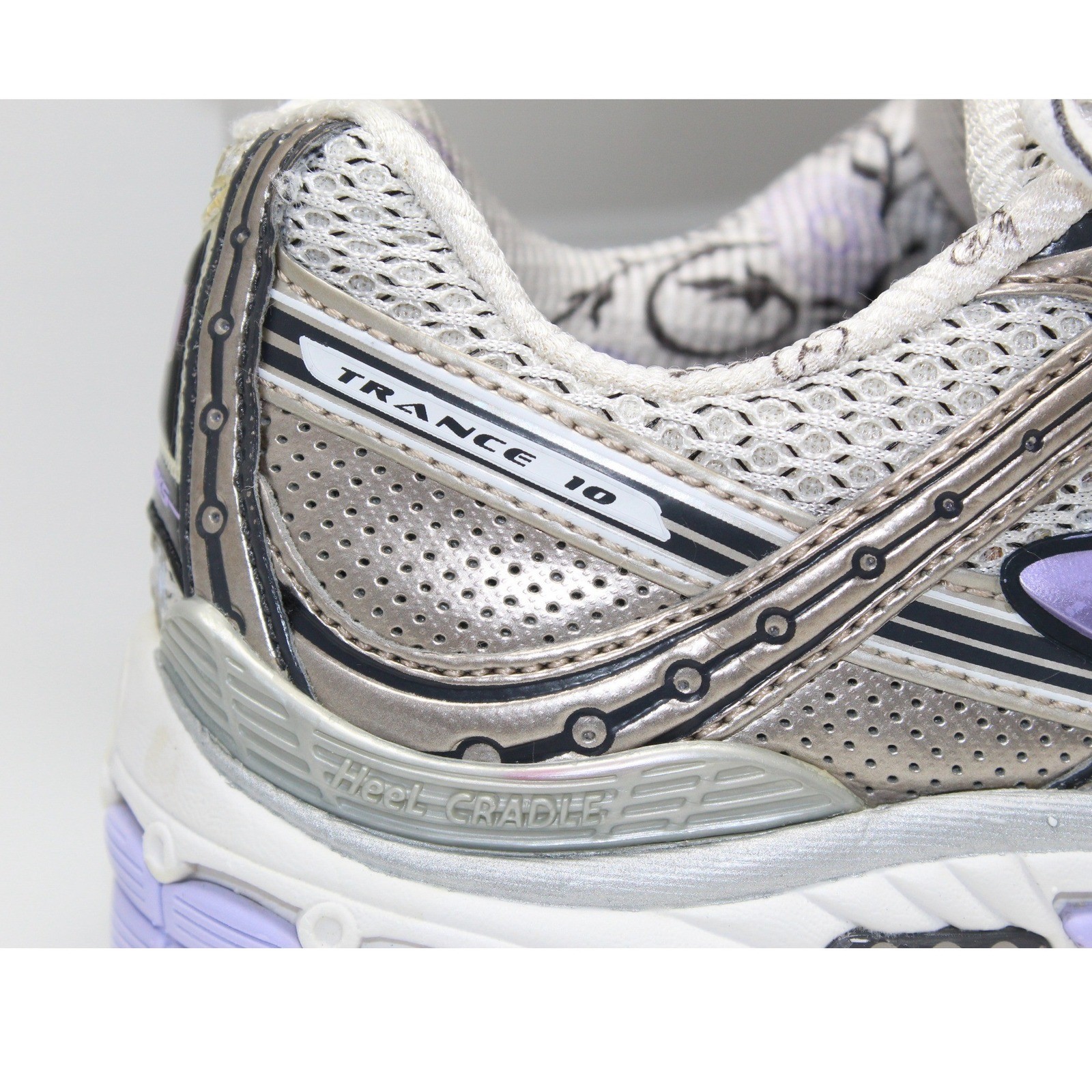 Brooks Trance 10 Womens Running Shoes 7 Silver Lavender Stability 1200811B503