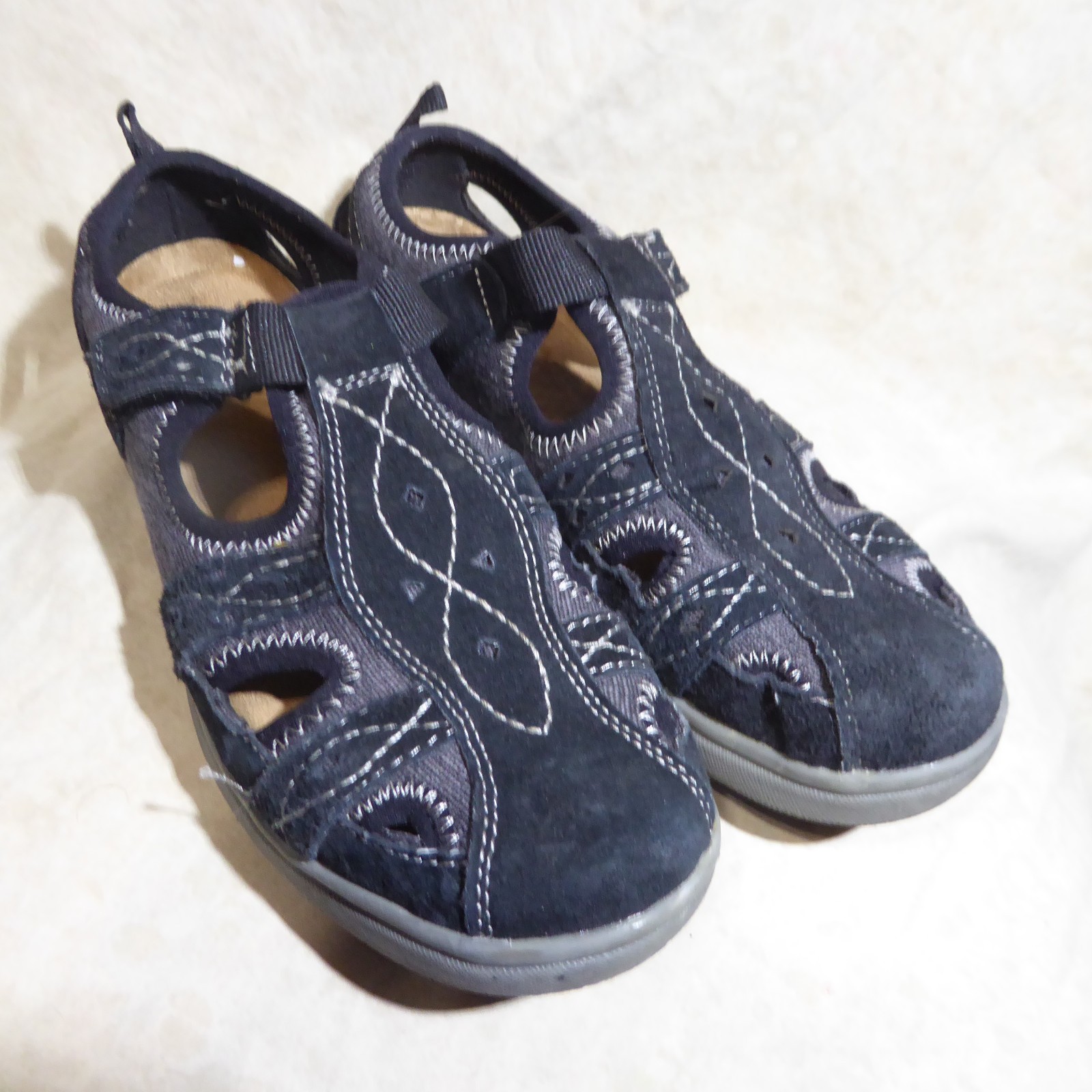 🩰 Earth Origins Strappy Mary Janes 8.5 M Black Leather; Stitched Details