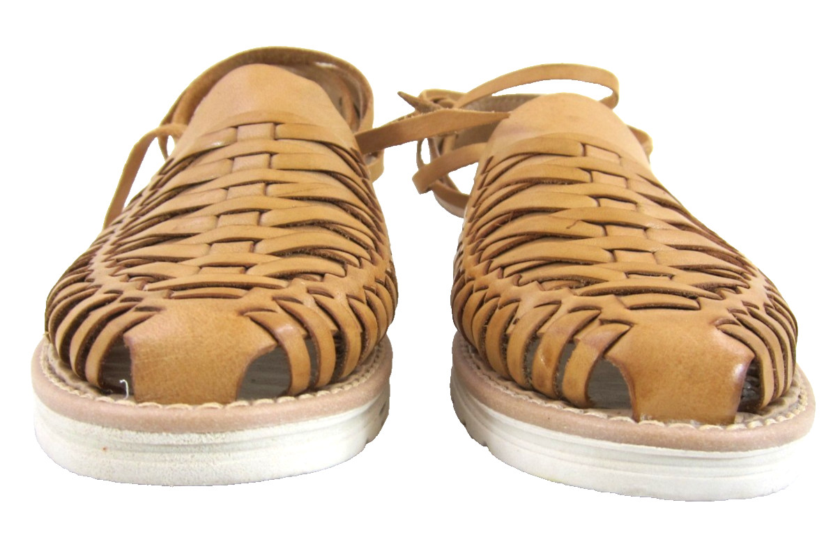 Avana Calzado Artesanal 100% Leather Ankle Strap Tie Huarache Sandal Women 9/40