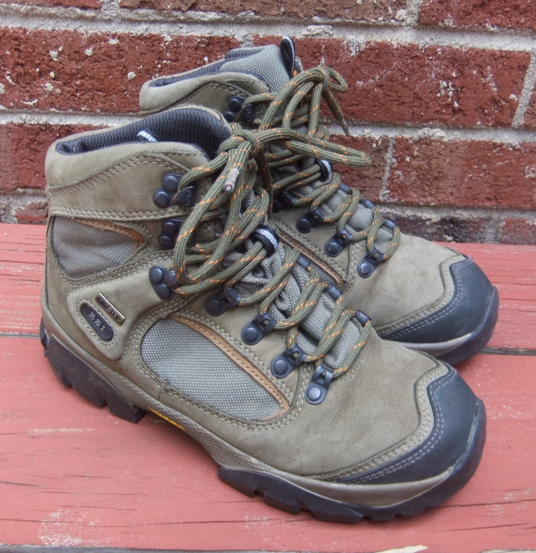 REI GORE-TEX MONARH IV Lichen Women’s Size 6 Khaki Leather Outdoor Hiking Boots