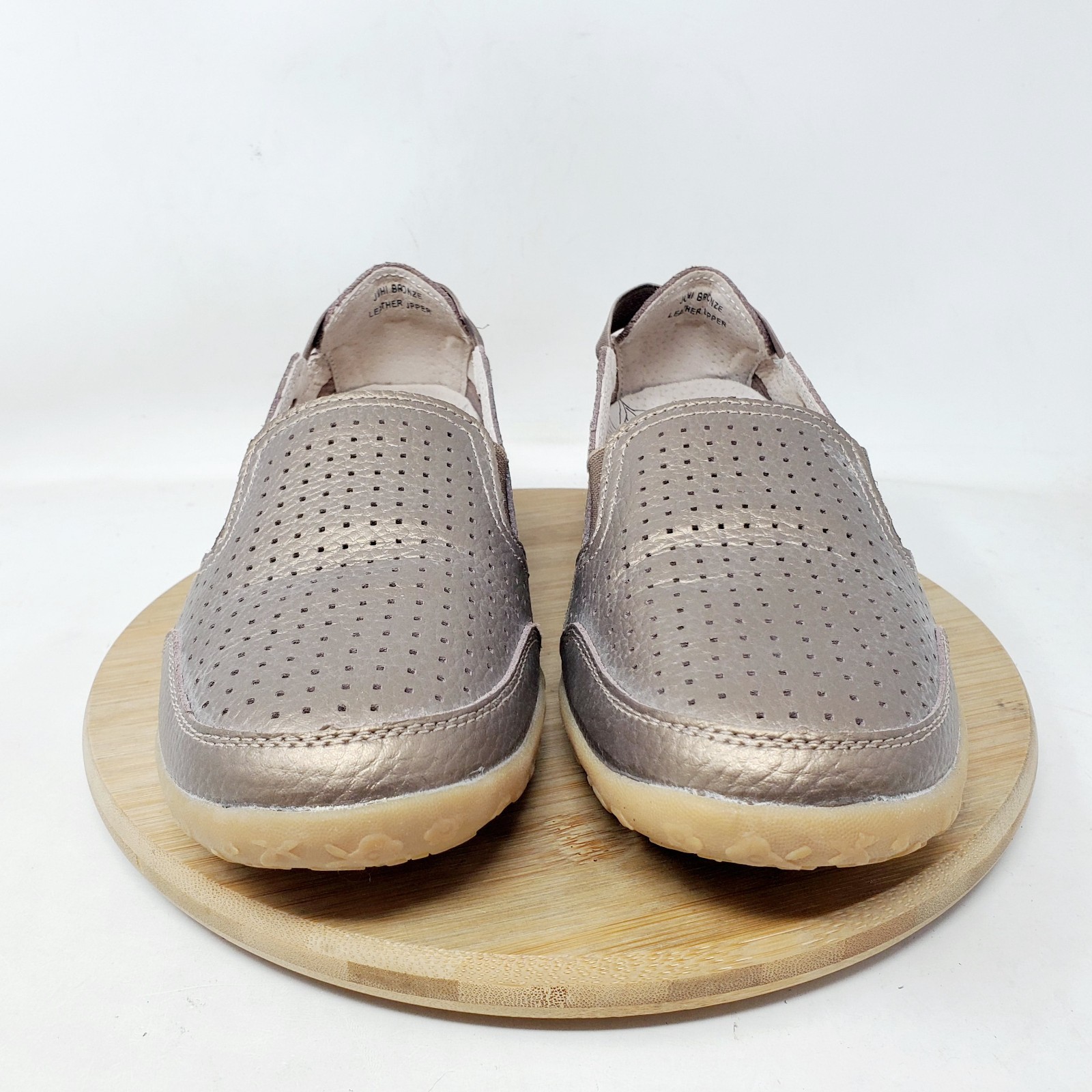 Spring Step Shoes Womens 40 Bronze Metallic Leather Loafer Flat Comfort Sandals