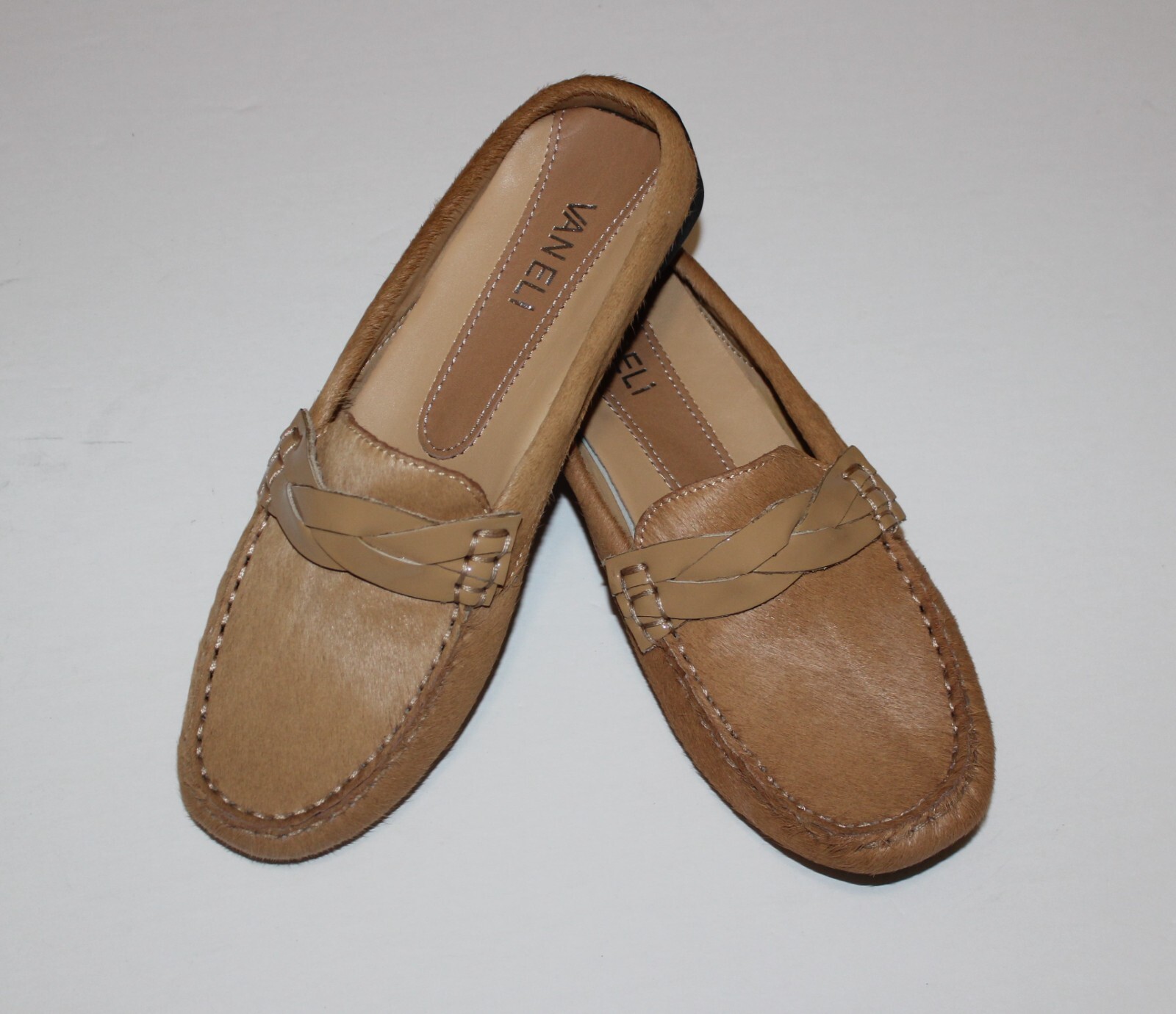 VANELI RADWAN CAMEL GENUINE CALF HAIR LOAFER US 6.5M
