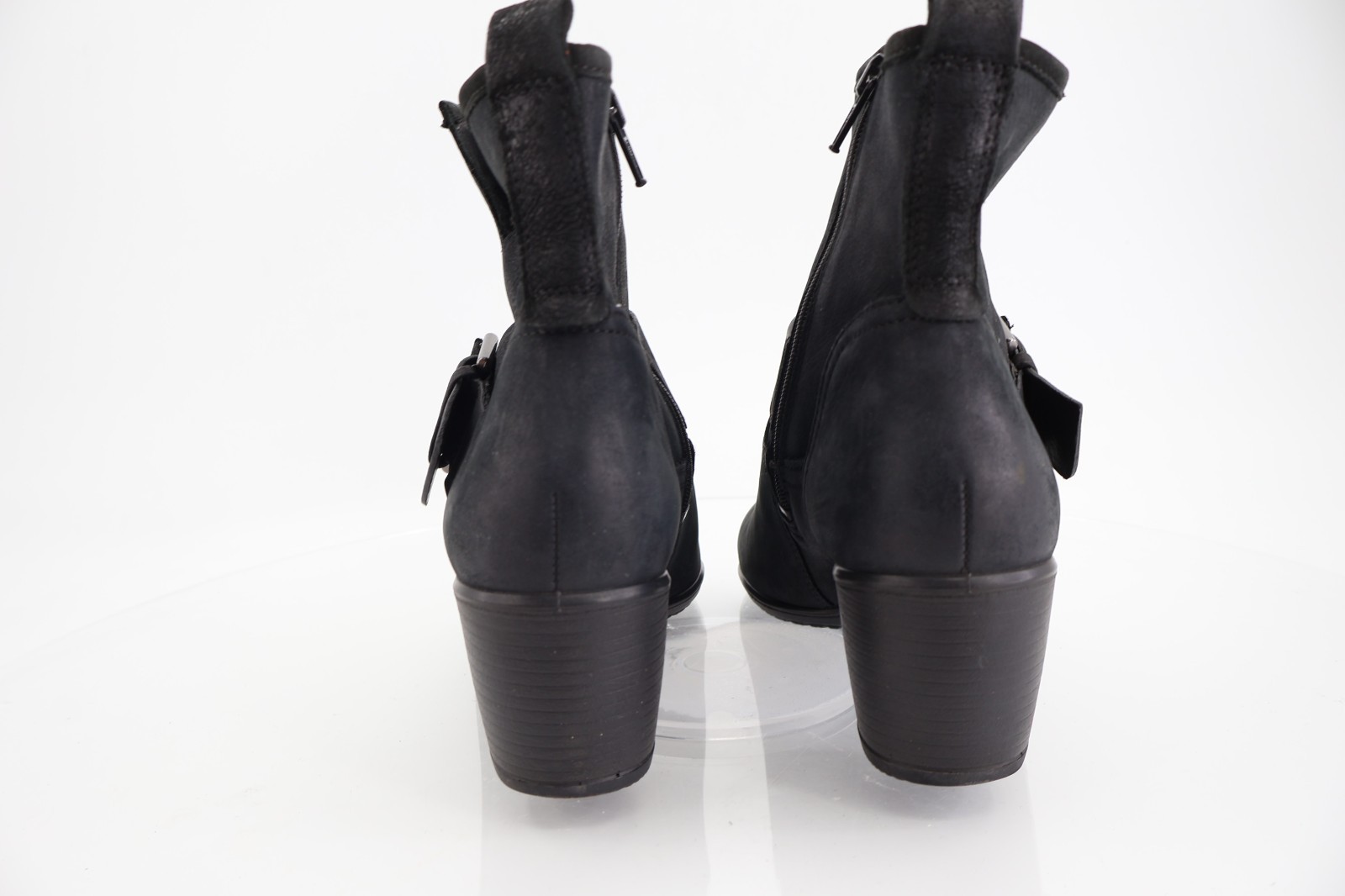 Ecco Women’s Touch Boot Size 36 5 Black Leather Bootie Block Heel Comfy