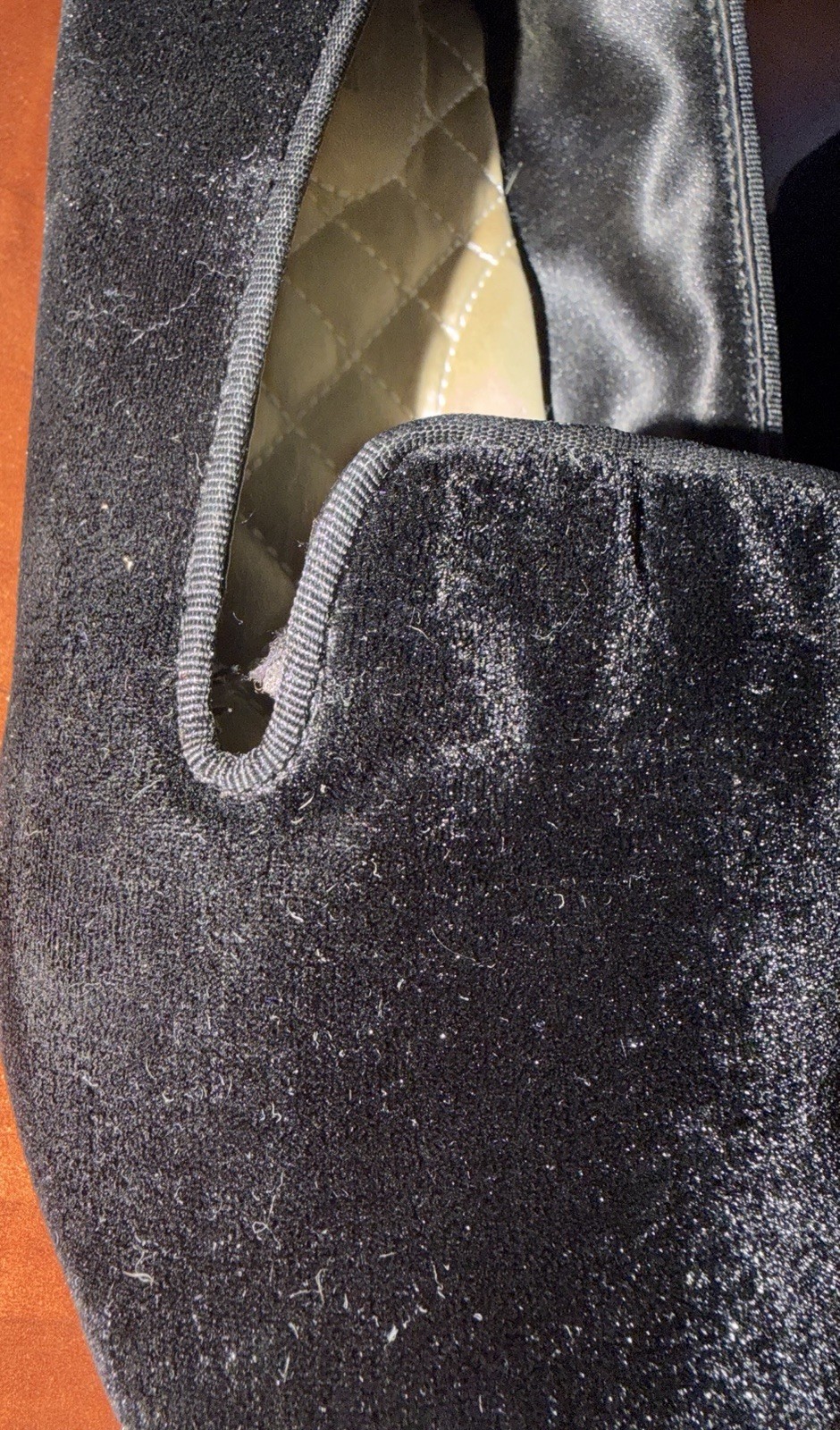 Birdies Black Fabric Slip-On Loafer Flats Quilted Logo Round Toe US 9.5