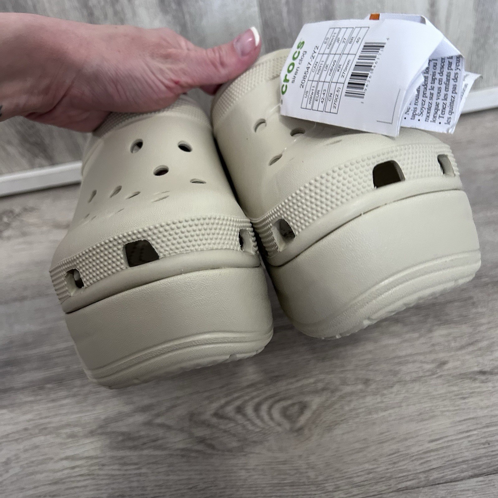 Crocs Siren Clogs Chunky Platform Heels Women 11 Bone Ivory Off White New
