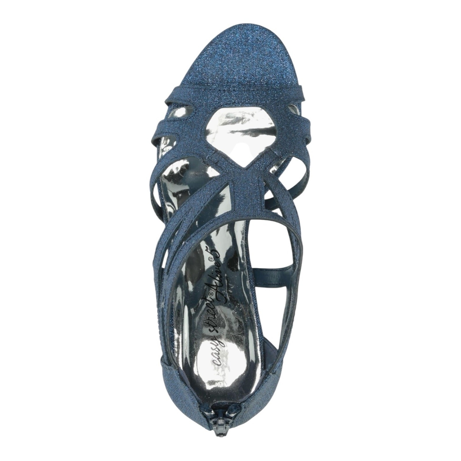 Easy Street Women’s Flattery Glitter Evening Sandals Navy Size 9 1/2 W