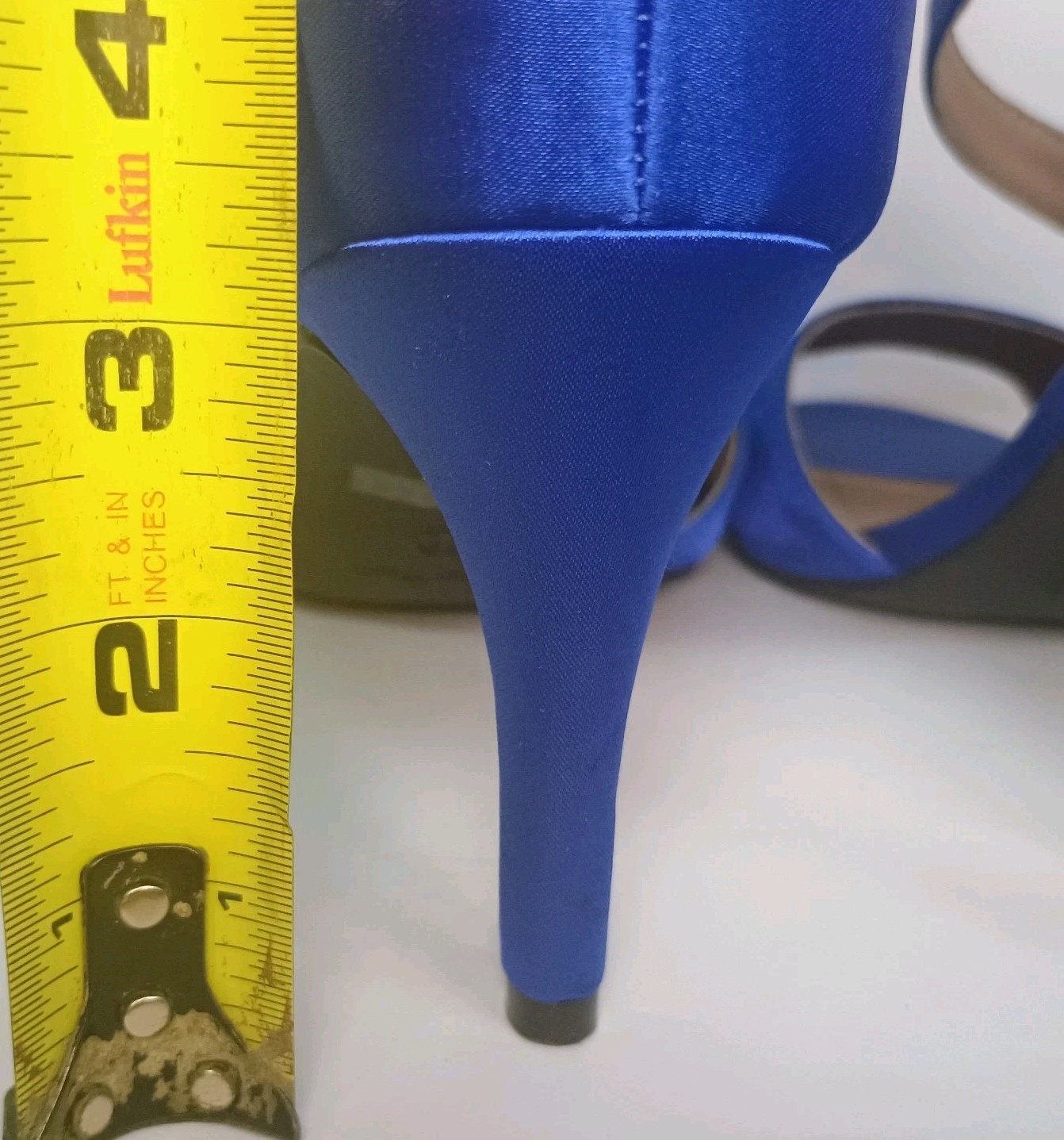 Dream Pairs NILE Royal Blue Satin Peep Toe Ankle Strap 3.25″ Heels Women 11 EUC