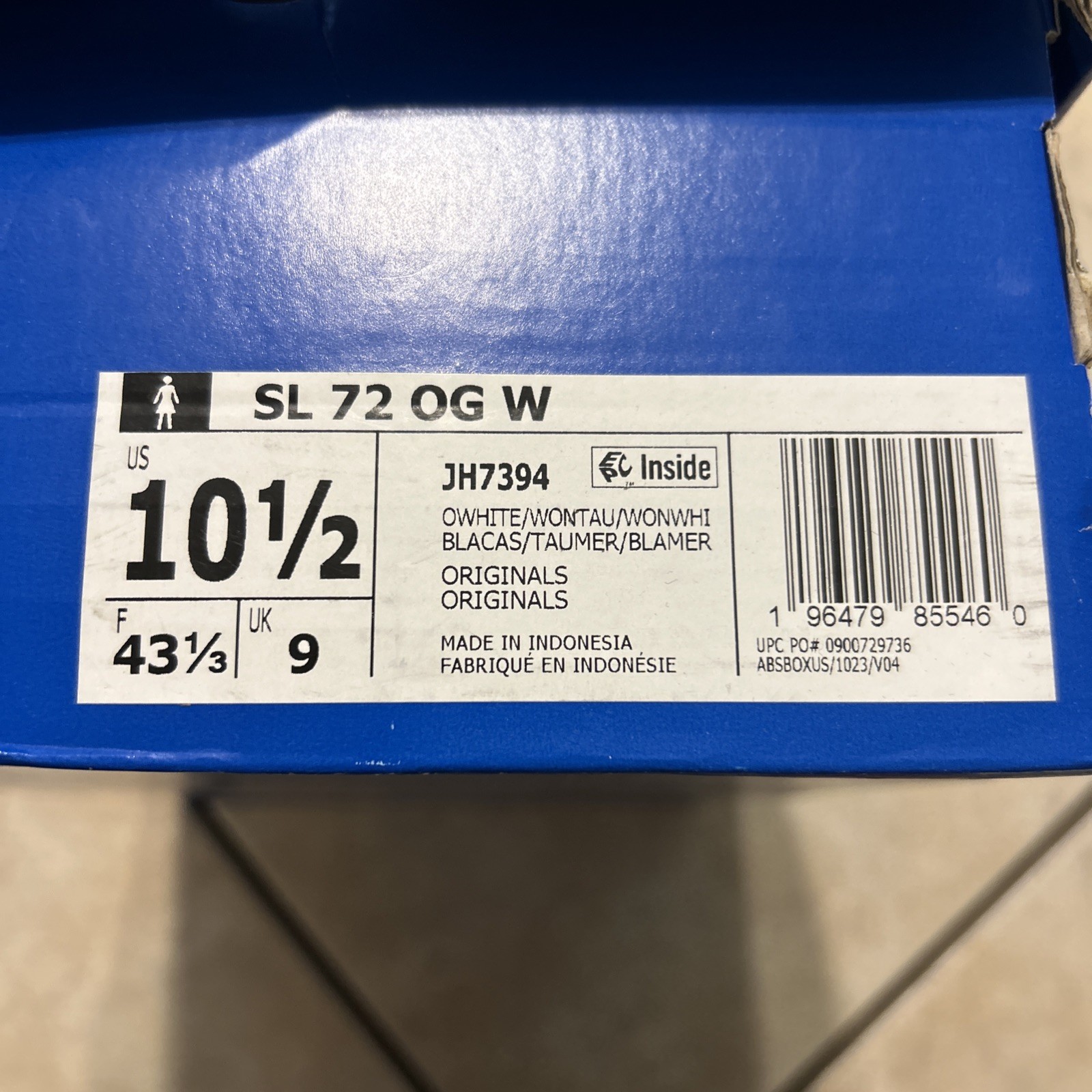 10.5W Adidas SL 72 OG Off White Taupe Shoes JH7394 Women’s