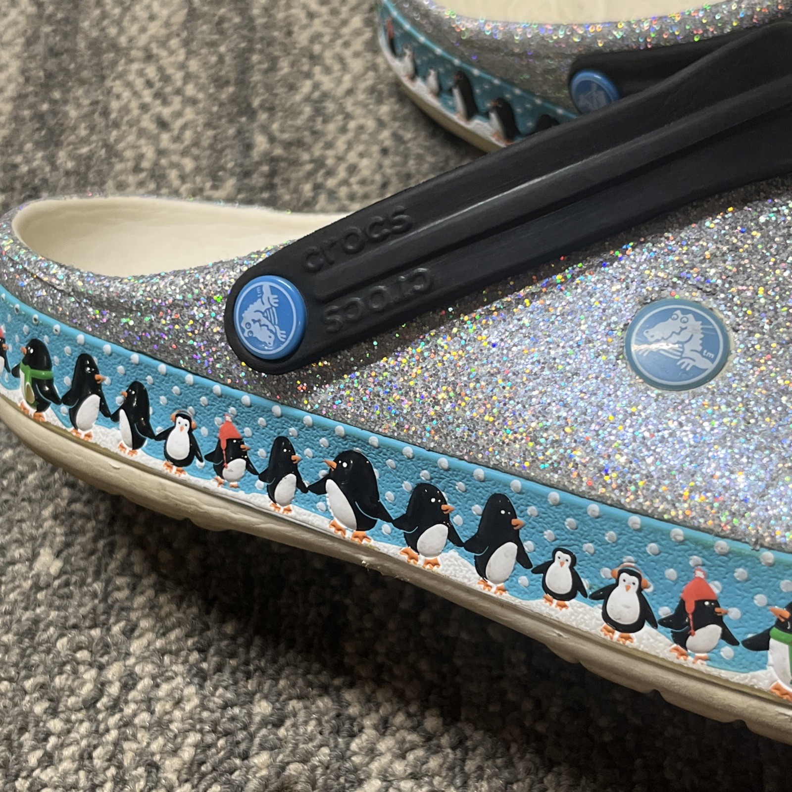 Crocs Classic Clogs Slip-On Sandal Unisex Shoes Size 9M 11W Winter Glitter