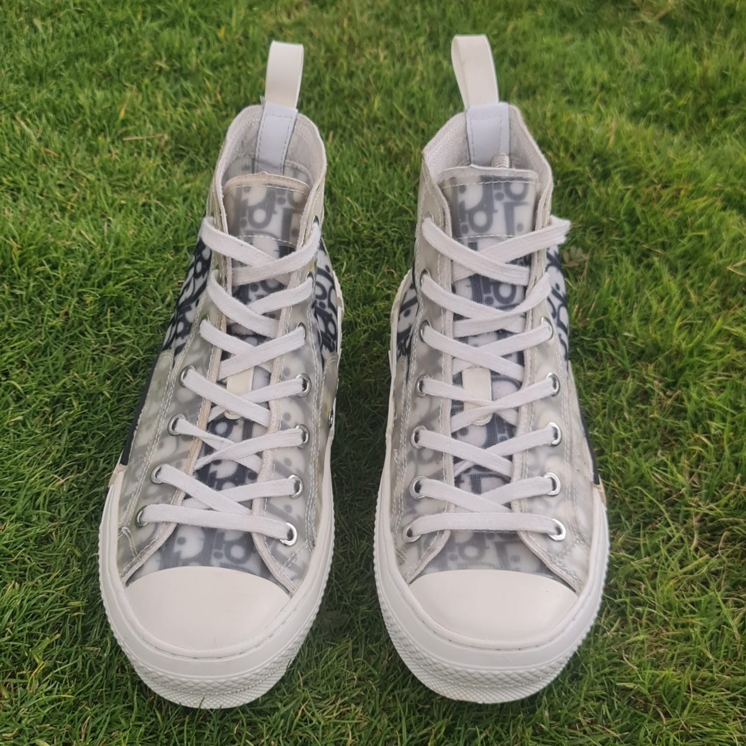 Dior Women’s B23 Logo Oblique Canvas High Top Sneakers EU Size 38 US 7.5 UK 5.5