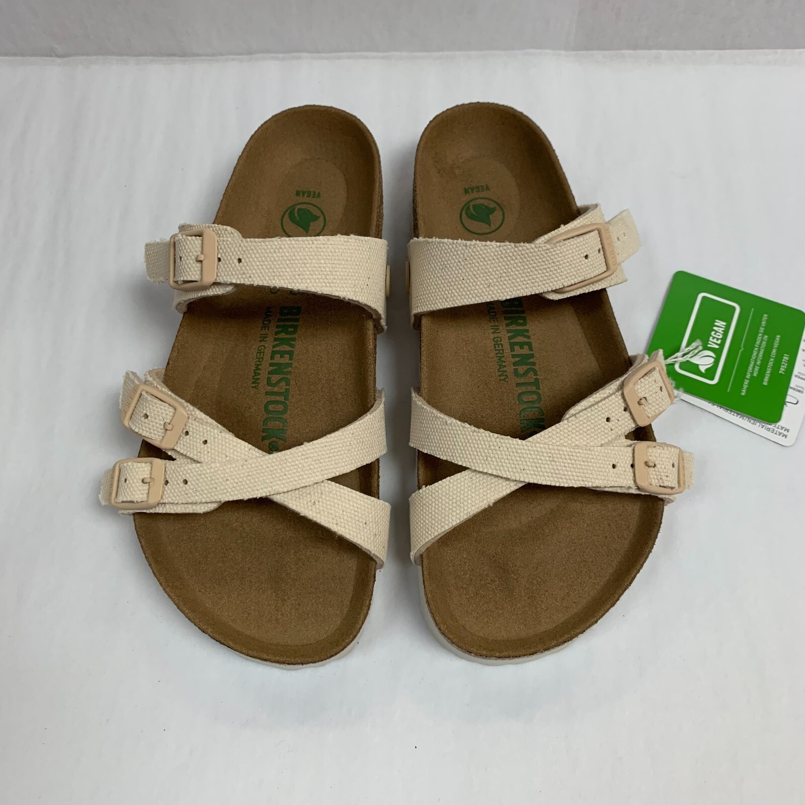 Birkenstock New w/o Box Franca Canvas Eggshell Textile Vegan Regular Select Size