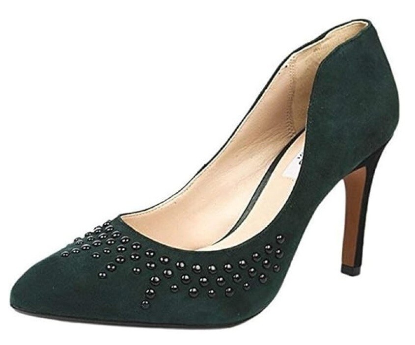 New Clarks Narrative Women’s Azizi Verdi Suede Pumps Dark Green Size 9.5