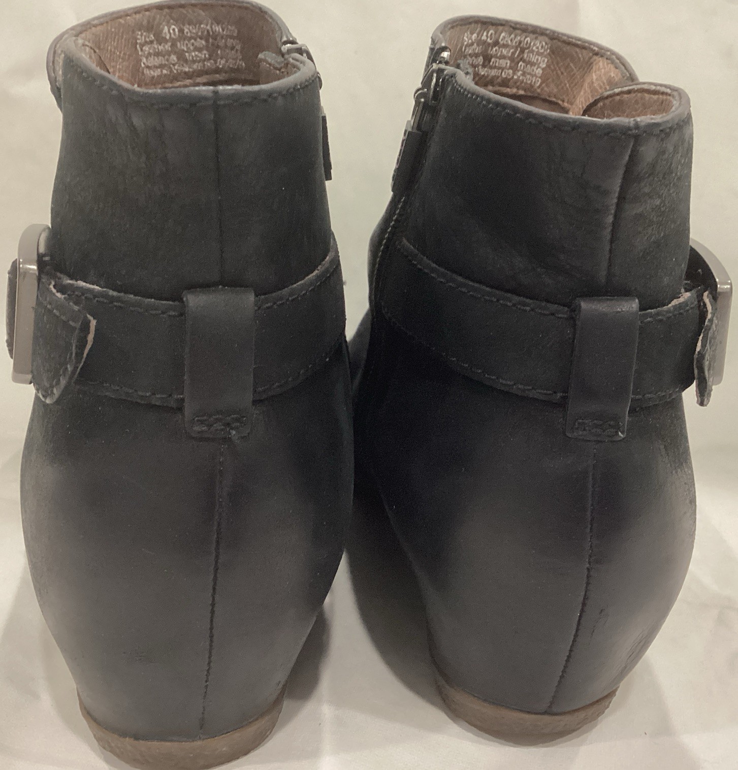 Dansko Women Lia Ankle Nubuck Leather Wedge Heels Boots shoes sz 40/9.5-10