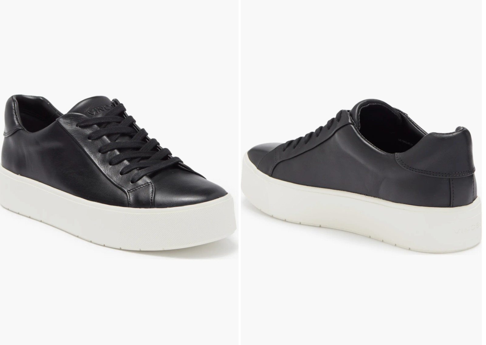 Vince Benfield Womens Platform Sneakers Black Shoes US 5.5 EU 36 Leather