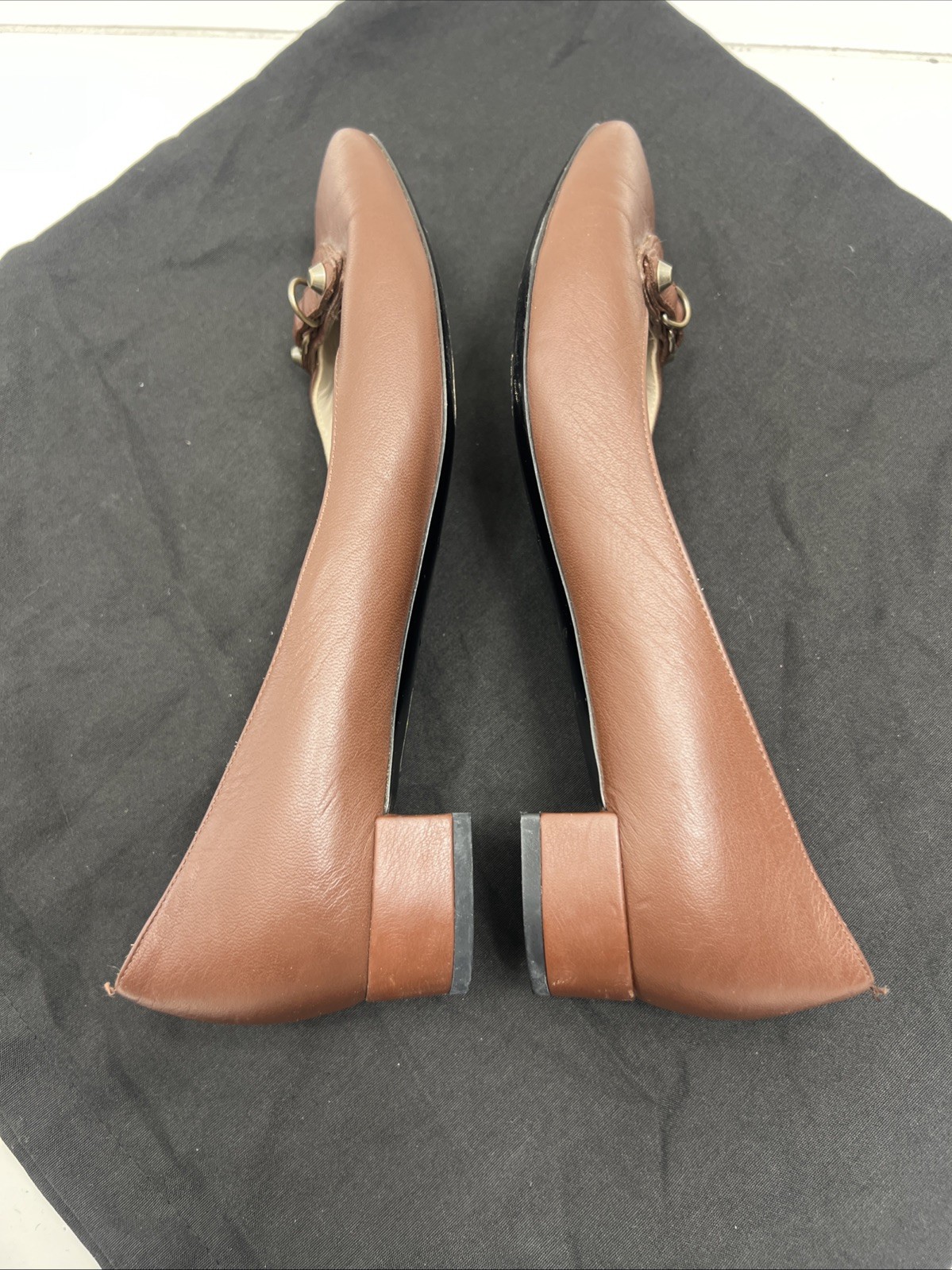 Balenciaga City 41 Ballet Low Pumps Studded Mules Slip On Smoking Loafers Mules