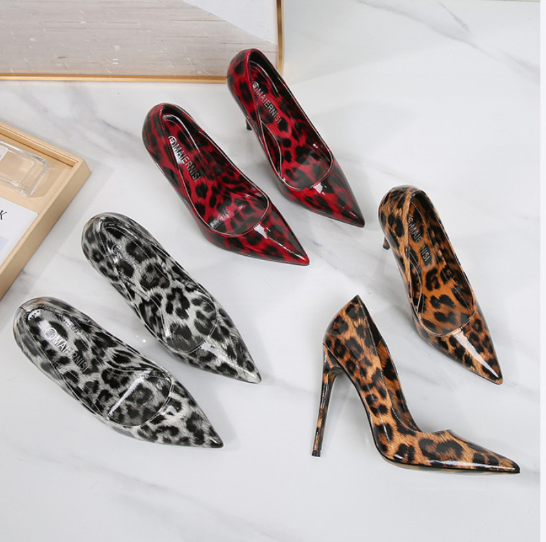 Women’s Leopard Print Pumps High Heels Casual Party Dress Stage Prom Show Shoes