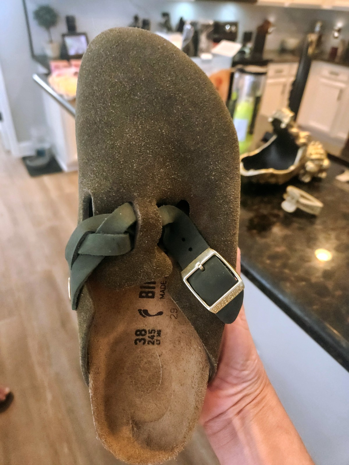NEW Birkenstock Boston Braided Thyme Suede Clogs EU 38 US 7 Narrow NWT