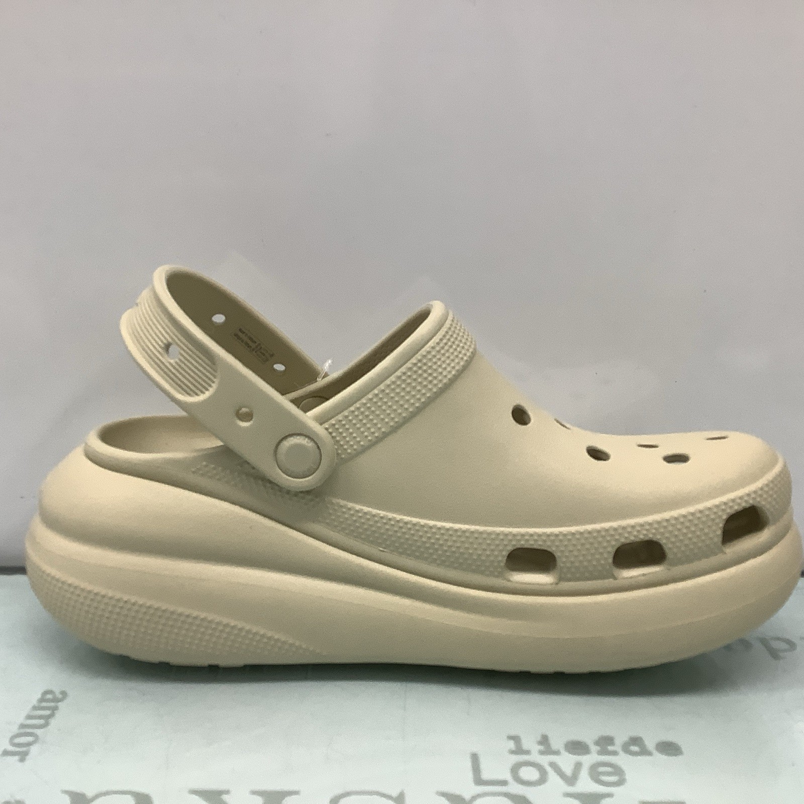 Crocs Classic Crush Clog Platform Sand Color, Size W9/M7,New .