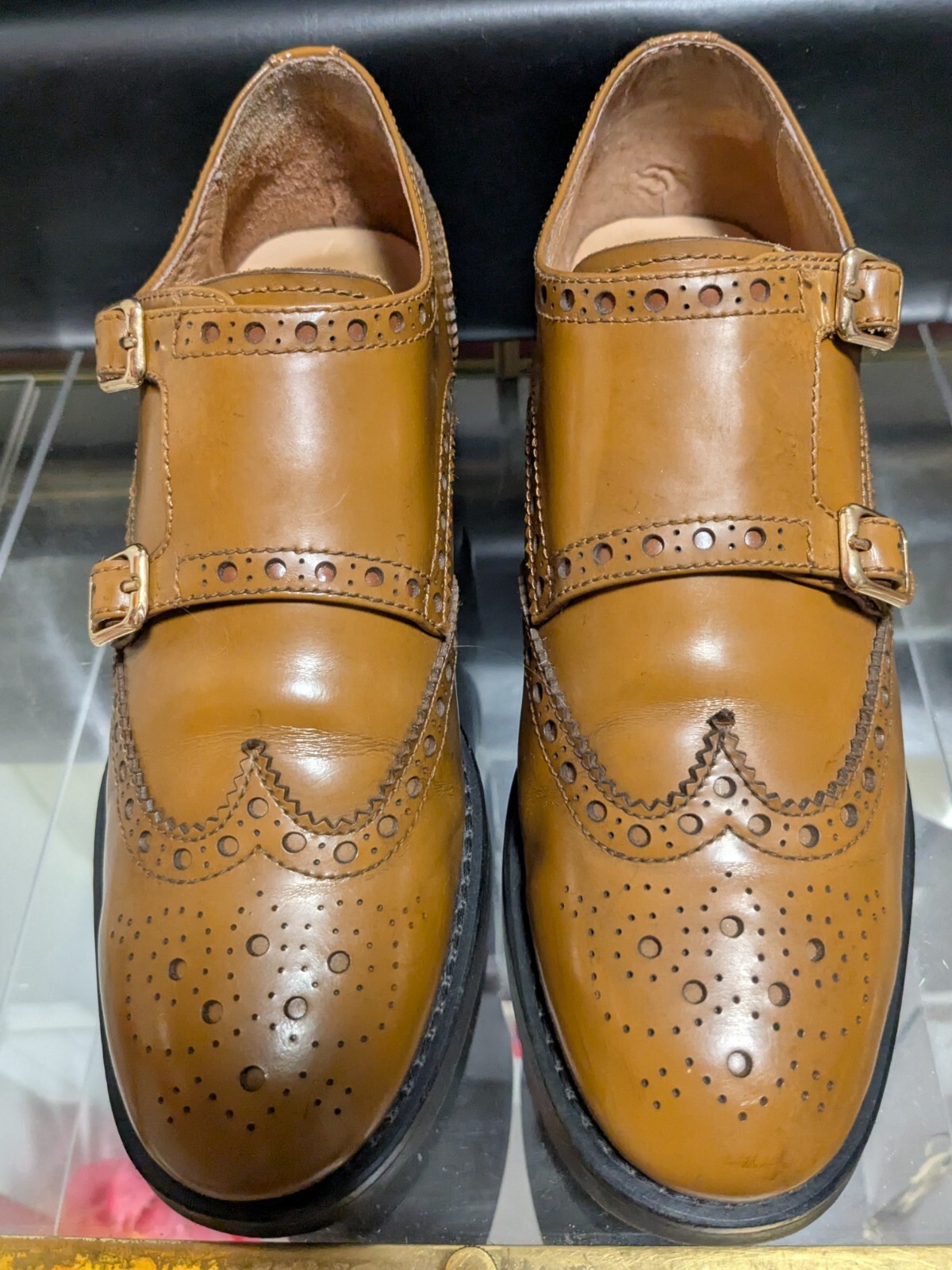 Church’s Lana Double Monk Brogue Cognac Leather Women’s Size 230mm / US 6