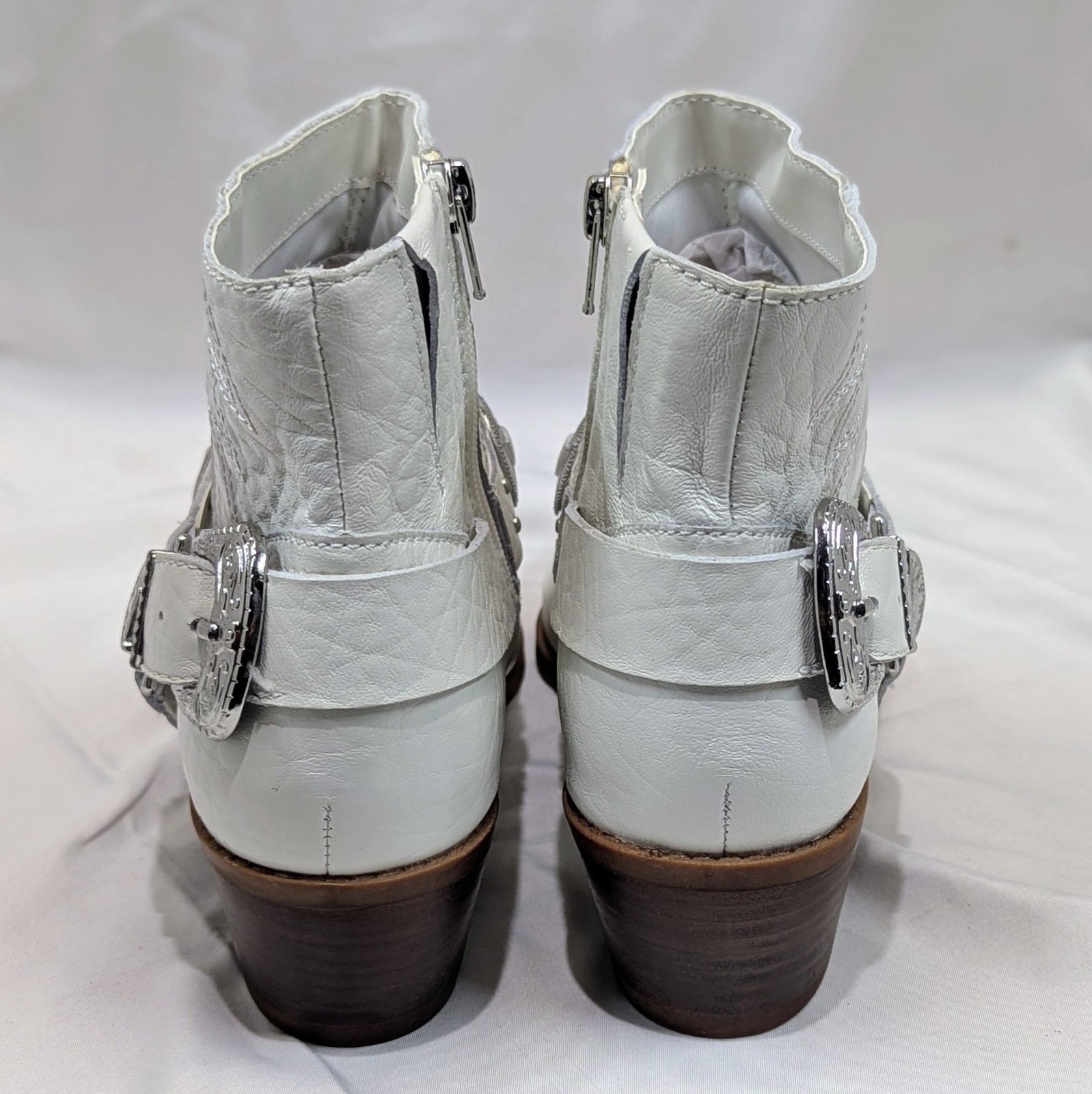 Carlos by Carlos Santana Marlene Leather Western Boots White Size 8.5 M NIB