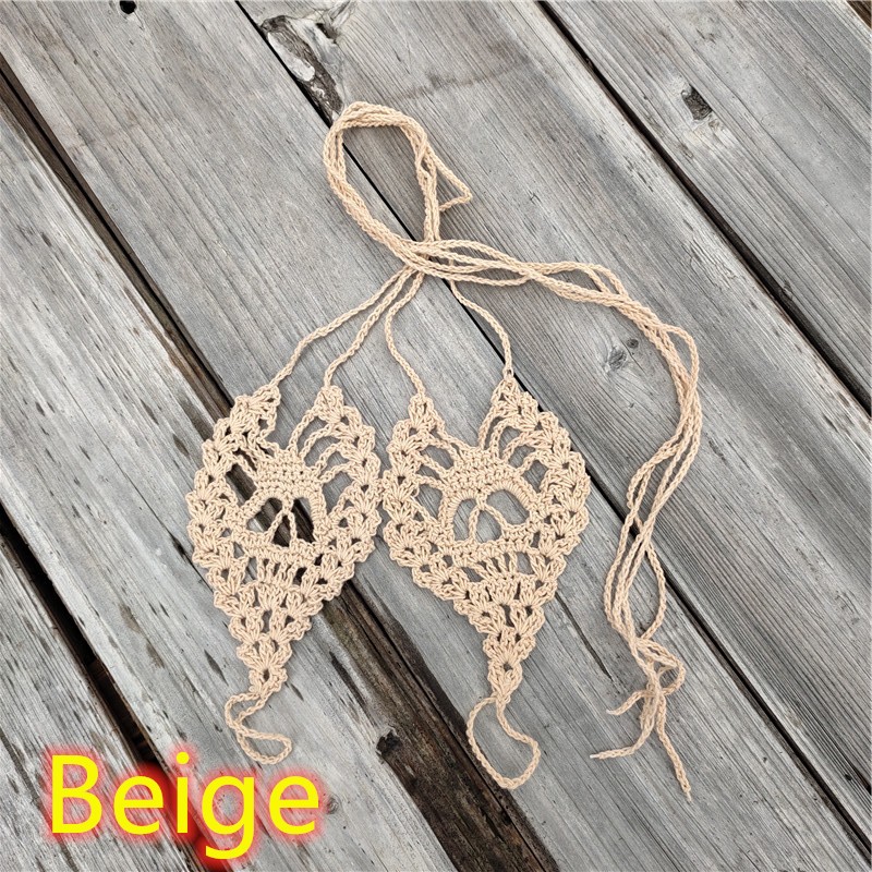 Skull Barefoot Sandals 2Pcs/set Crochet Beach Wedding Shoes for Women