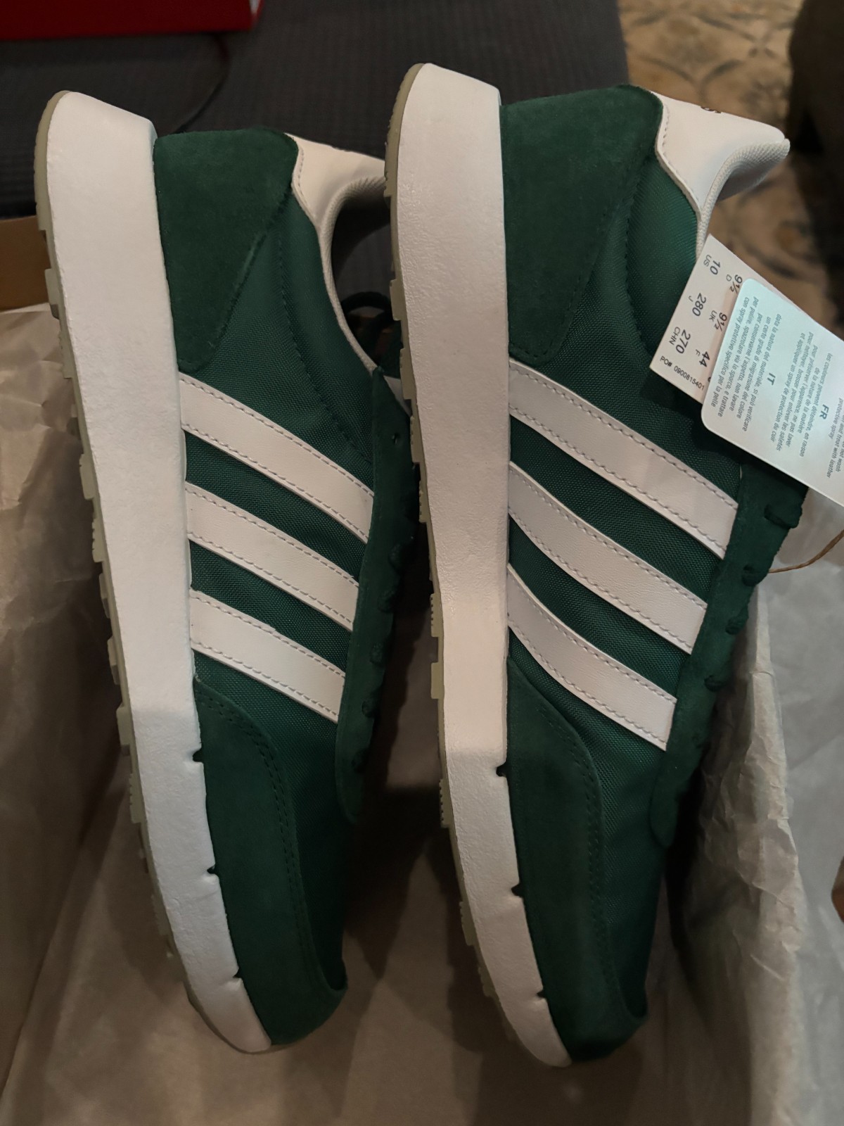 Adidas Run 60s 2.0 Collegiate Green White Men’s Size 10 H00354 NEW IN BOX