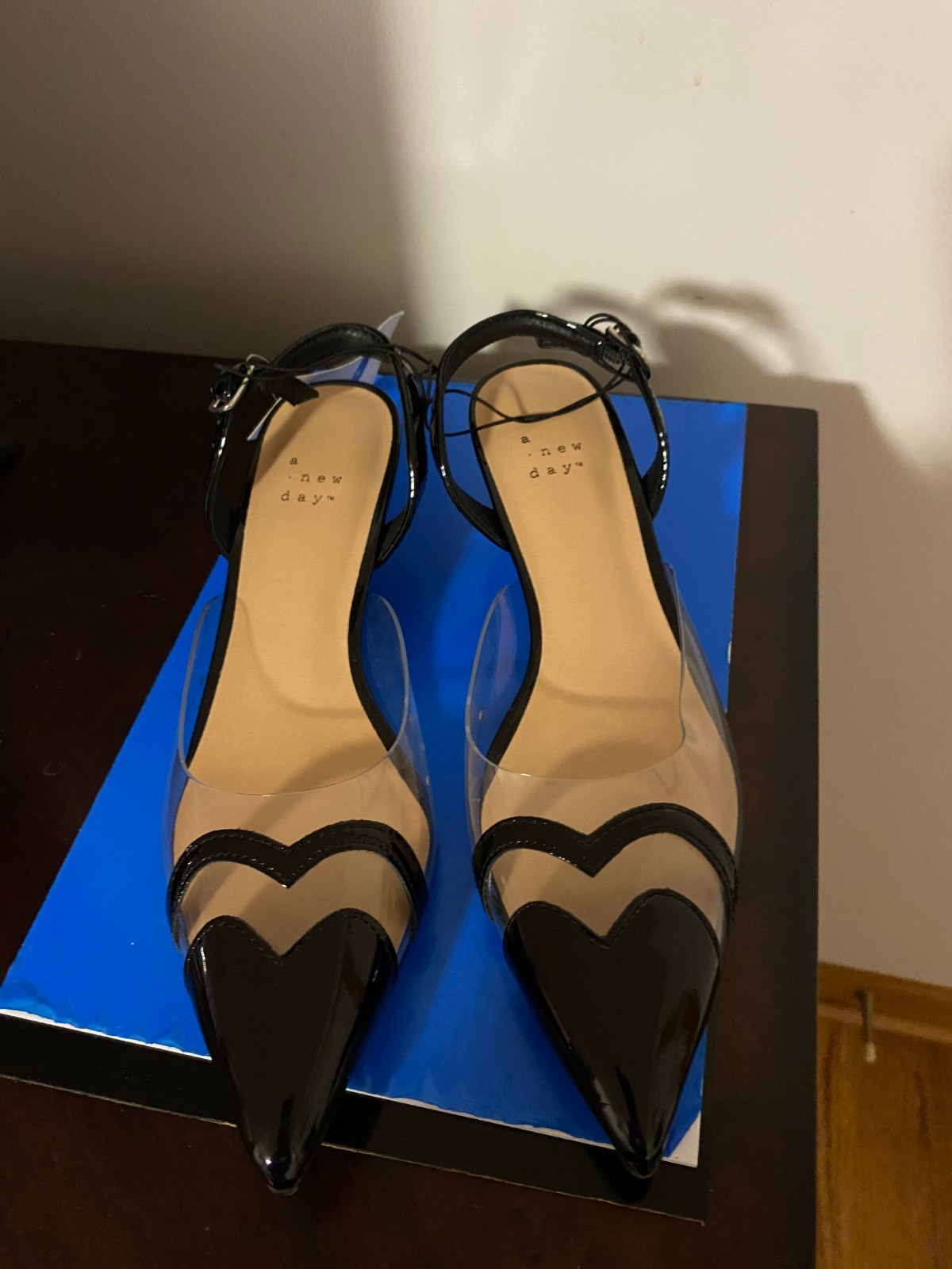 BRAND NEW WOMEN’S SIZE 7 A NEW DAY BLACK ELEANOR SLINGBACK KITTEN HEELS