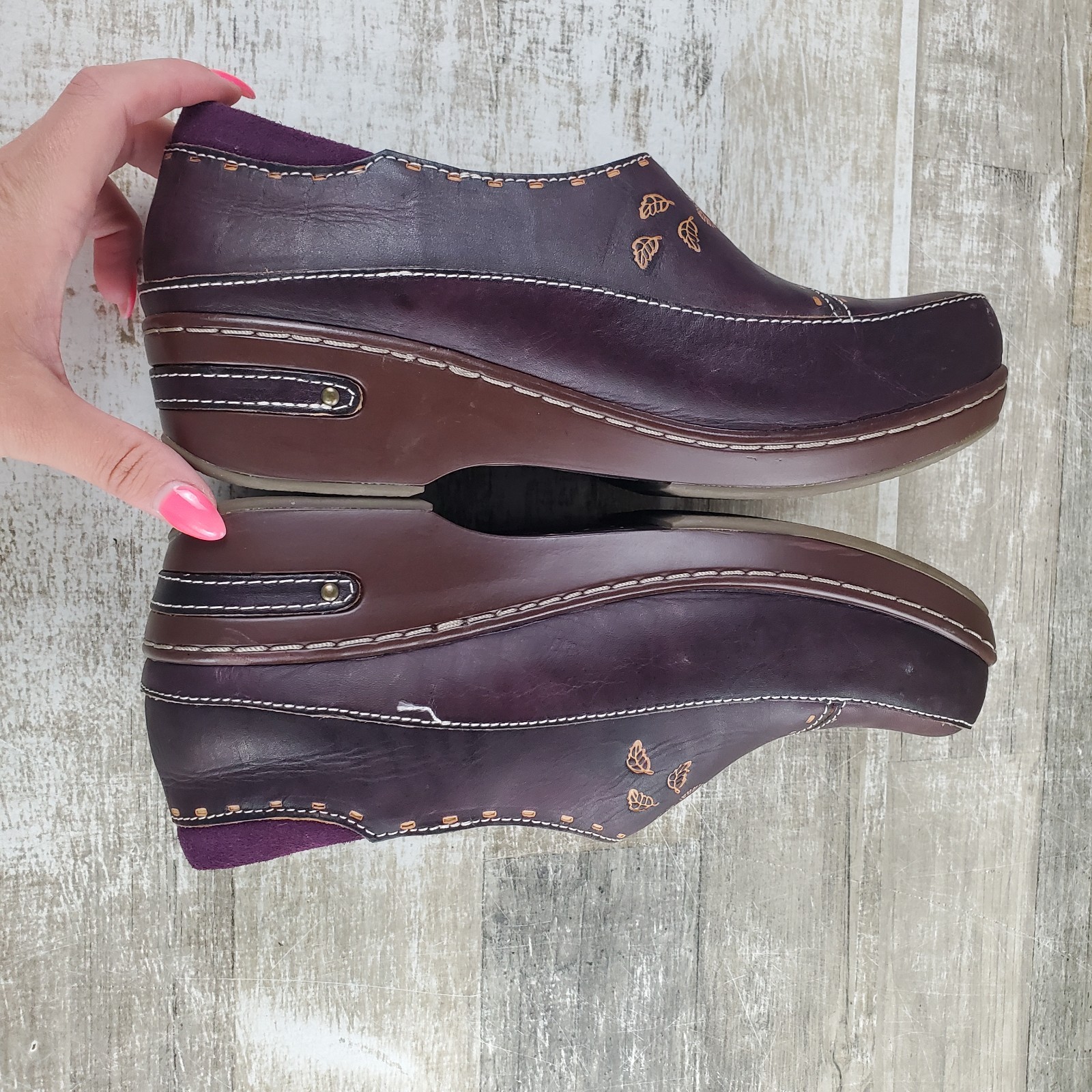 L’ Artiste by Spring Step Burbank Womens Clogs Sz 10 Dark Brown Leather Slip On